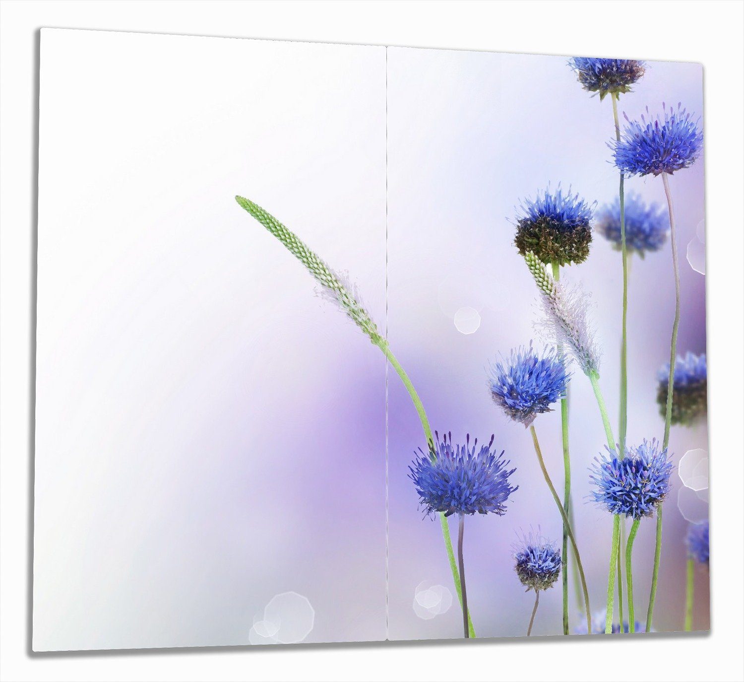 Wallario Herd-Abdeckplatte Abstrakte lila Blume, ESG-Sicherheitsglas, (Glasplatte, 2 tlg., inkl. 5mm Noppen), verschiedene Größen