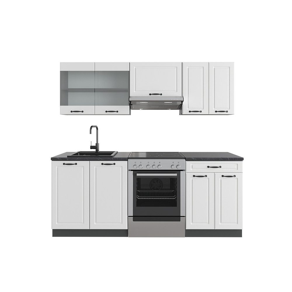 Vicco Küchenzeile R-Line, Weiß Landhaus/Anthrazit, Ohne günstig online kaufen