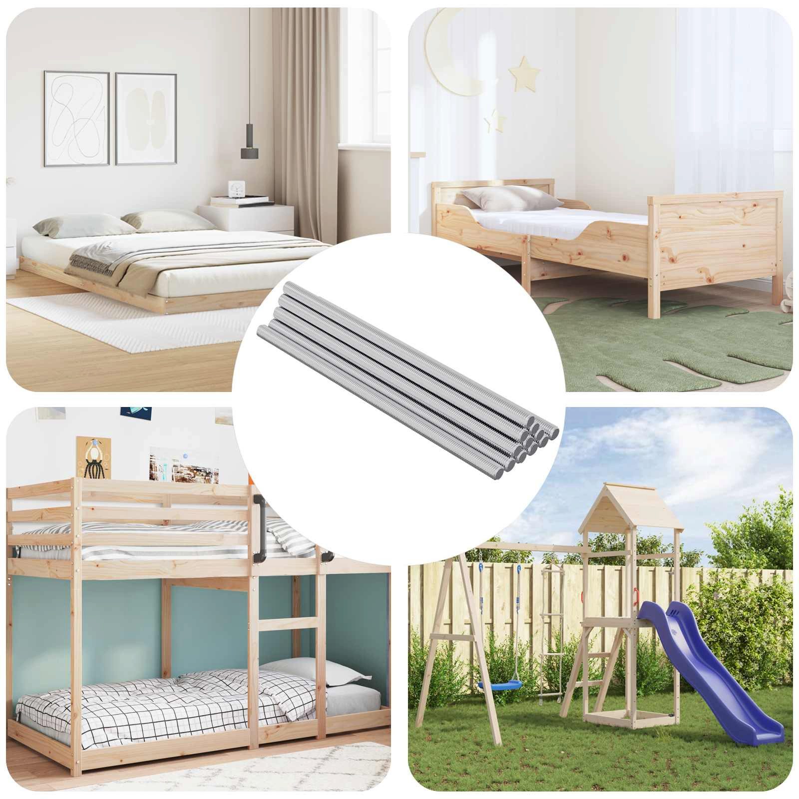 vidaXL Gewindestange, Gewindestange 800 pcs Silber Stahl