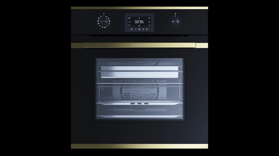 Küppersbusch Dampfbackofen Compact BD6340.0S DK4, Elektronik-Uhr, Schnellaufheizung, Aluminium-Drehknebel