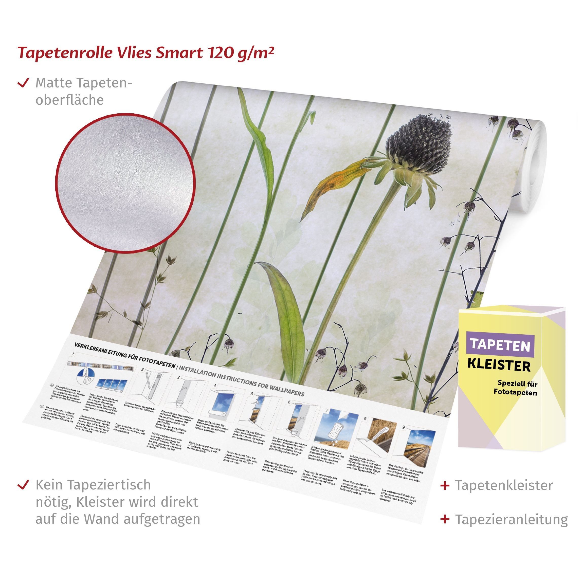 Bilderdepot24 Fototapete Blumen Helenium Blüten Blumentapete Floral Natur Vintage Kunst Gelb, Glatt, Matt, (Vliestapete inkl. Kleister oder selbstklebend), Wohnzimmer Schlafzimmer Küche Flur Motivtapete Vliestapete Wandtapete