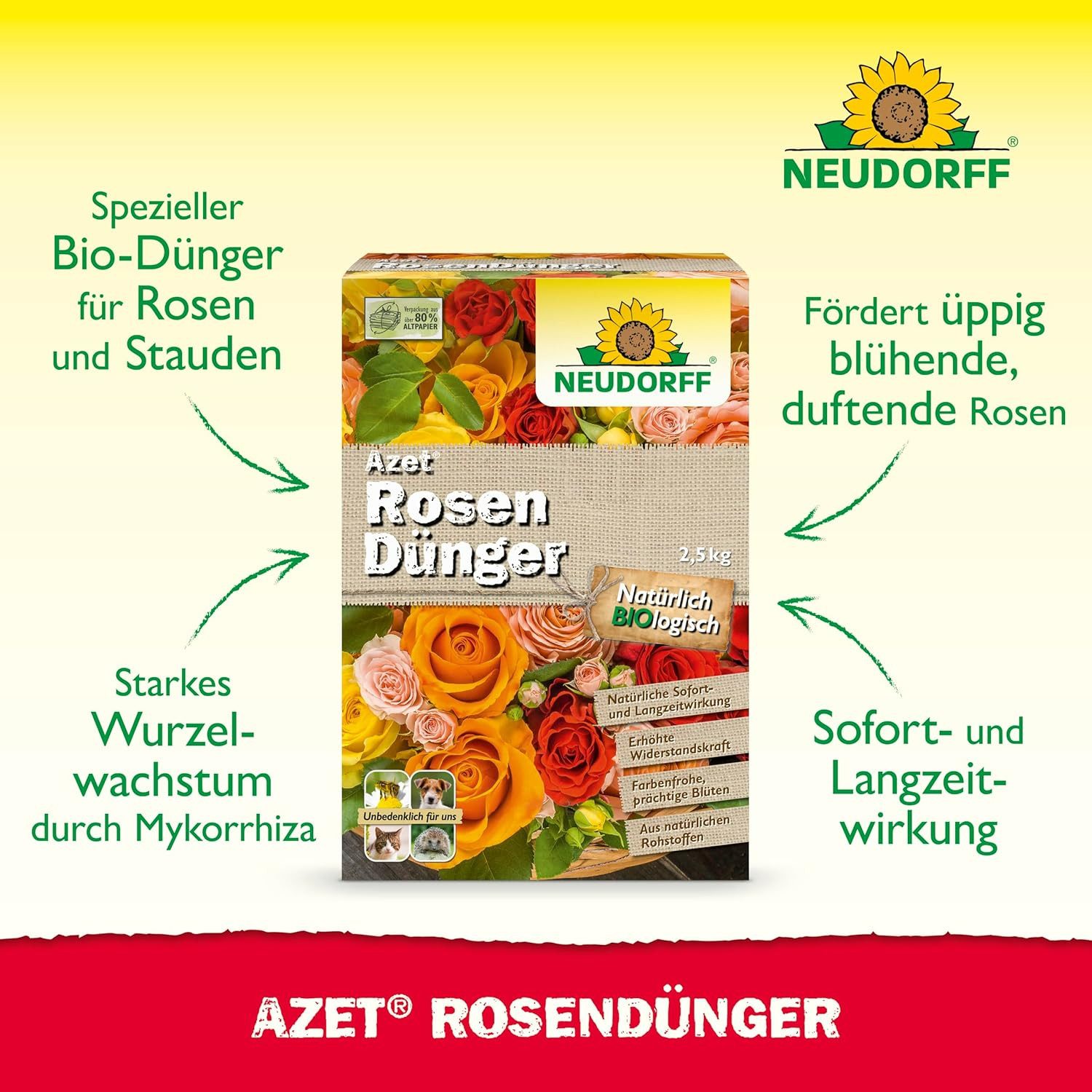 Neudorff Blumendünger Azet RosenDünger 2,5 kg, mit 100 Tagen Langzeitwirkun günstig online kaufen