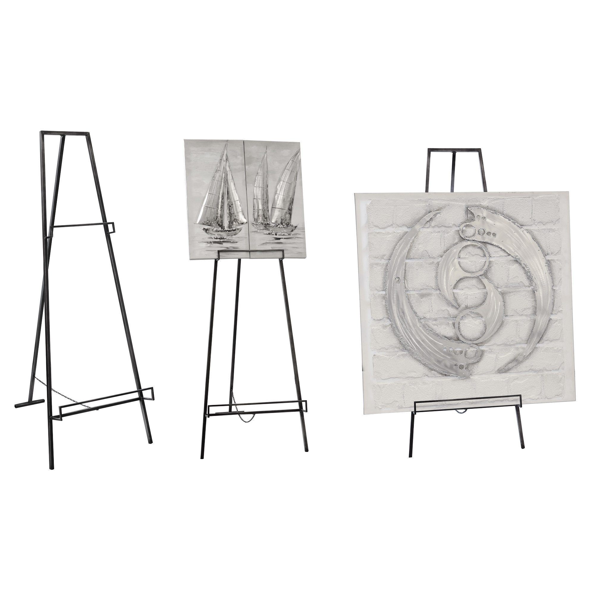 GILDE Dekoobjekt GILDE Staffelei Loft - anthrazit - H. 140cm x B. 74cm (1 Stück)