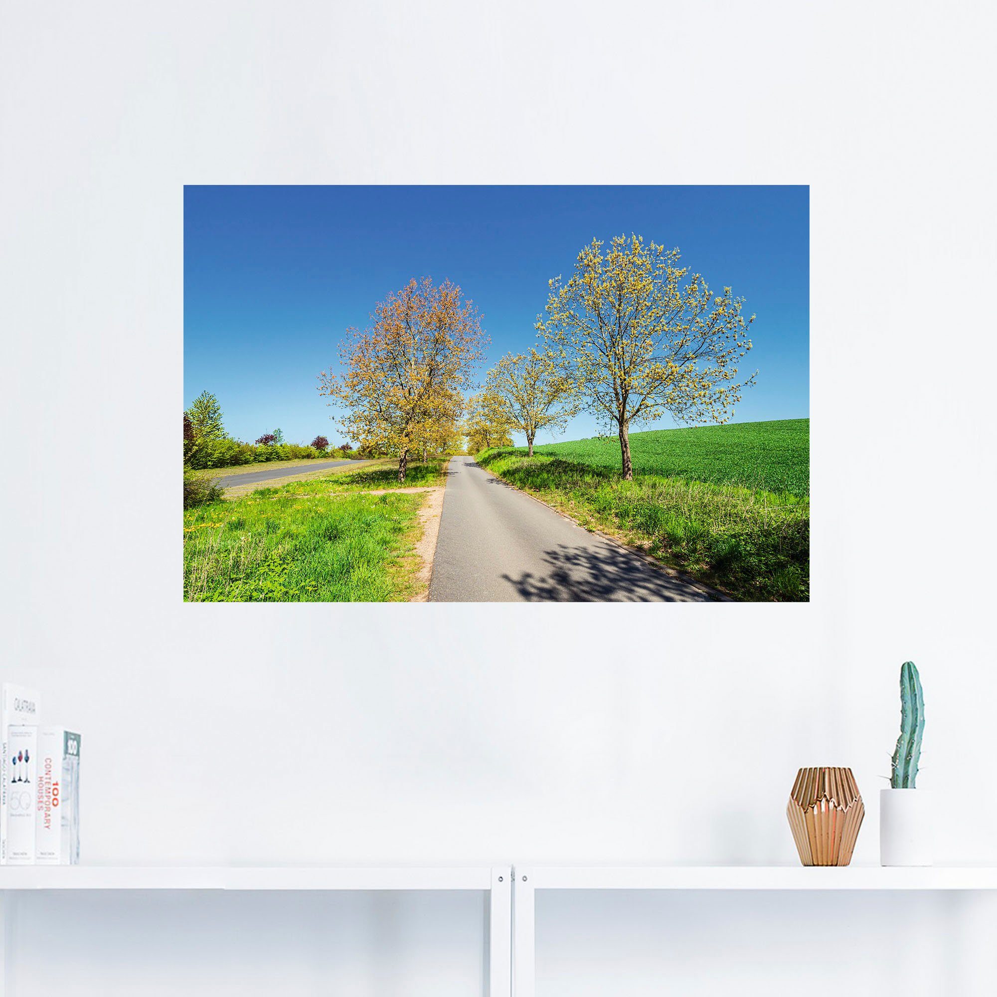 Artland Wandbild »Straße und Bäume bei Kuchelmiß«, Wiesen & Baumbilder (1 Stück), in vielen Größen & Produktarten - Alubild / Outdoorbild für den Außenbereich, Leinwandbild, Poster, Wandaufkleber / Wandtattoo auch für Badezimmer geeignet-HomeTrends