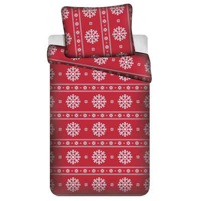 Bettwäsche Weihnachtsbettwäsche mit Reißverschluss, Baumwolle 140cm x 200cm, Sarcia.eu