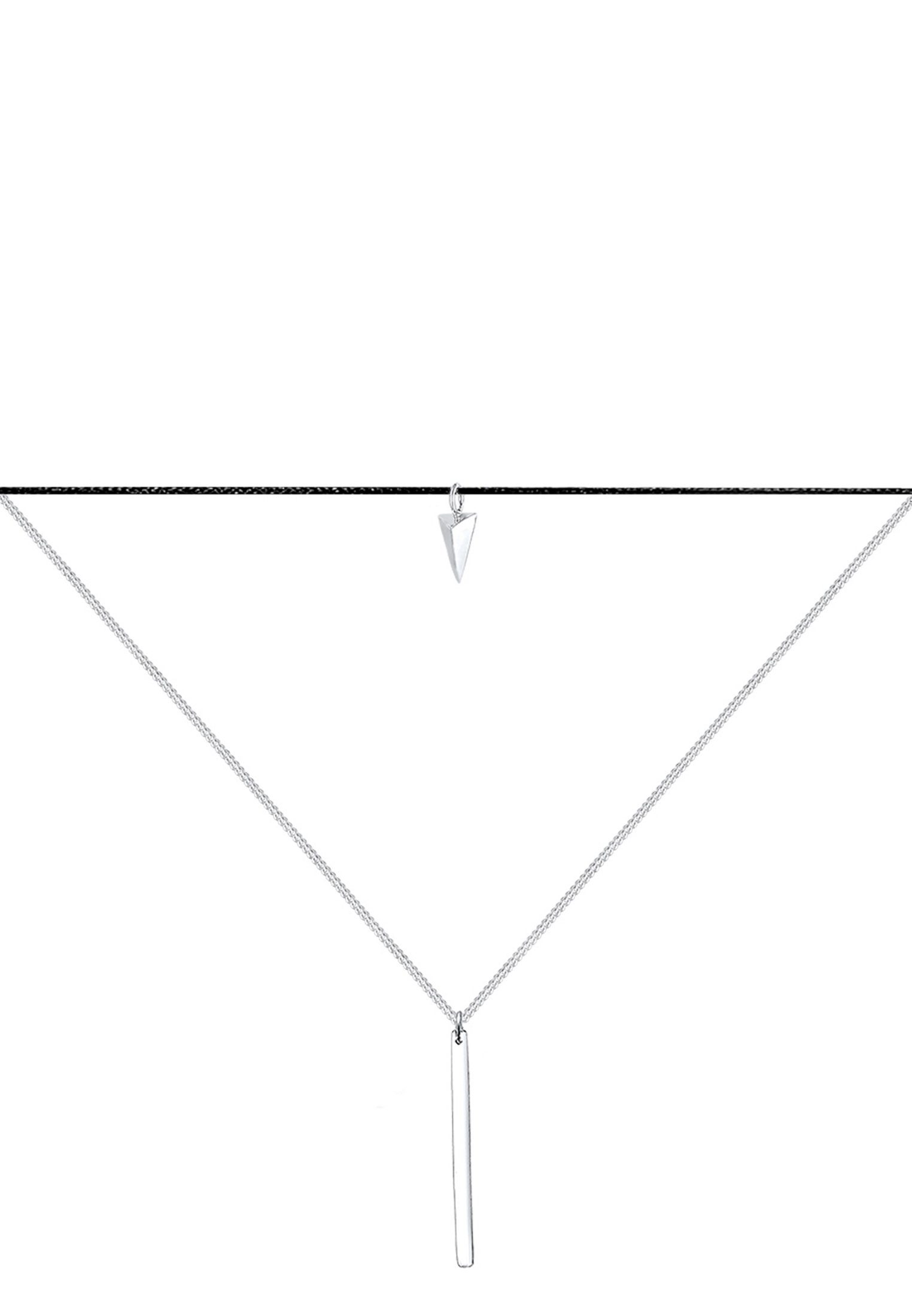 Elli Collier Choker Layer Anhänger Dreieck 925 Sterling Silber