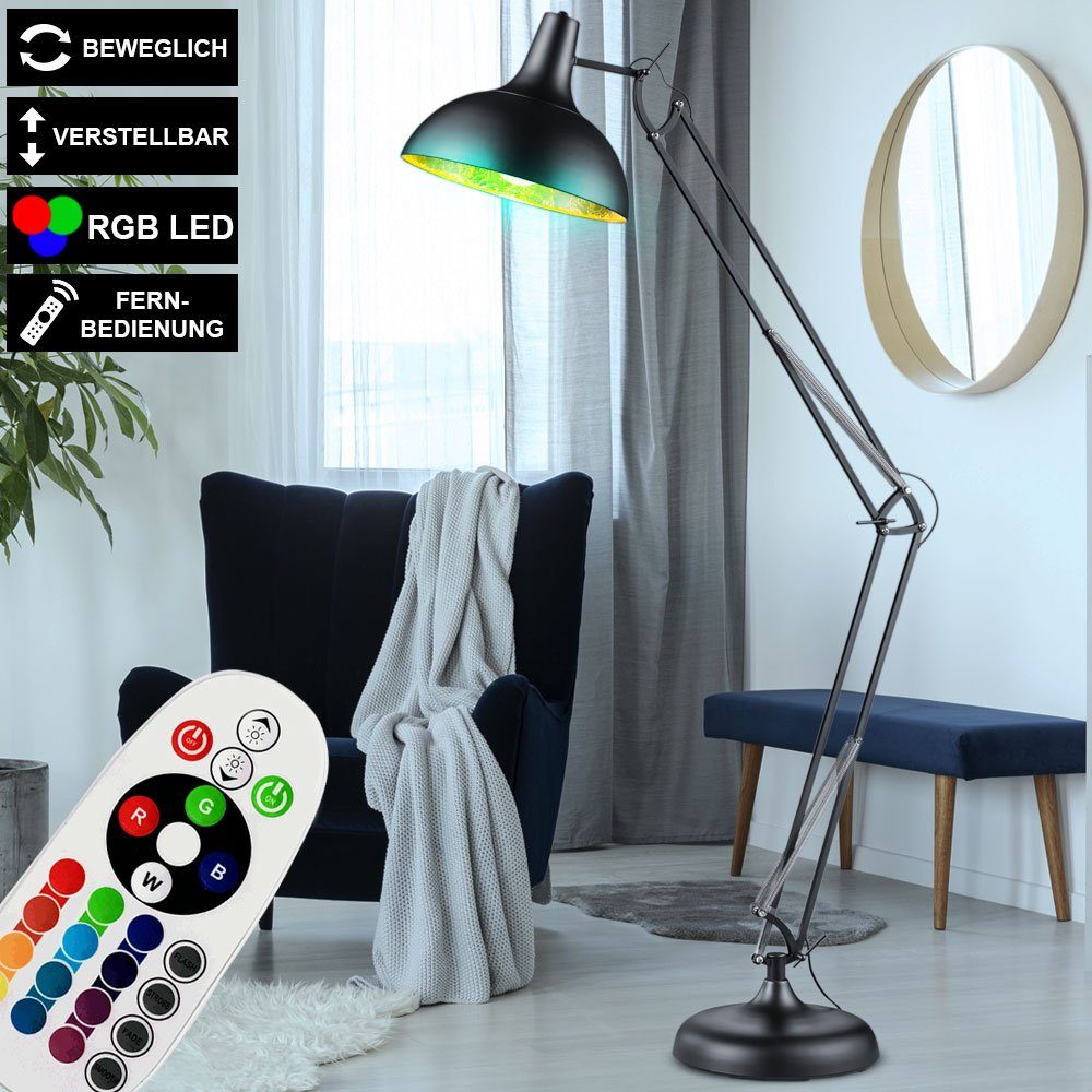 etc-shop LED Stehlampe, Leuchtmittel inklusive, Warmweiß, Farbwechsel, LED  Steh Lampe DIMMBAR Gelenk Leuchte bewegliche FERNBEDIENUNG im Set