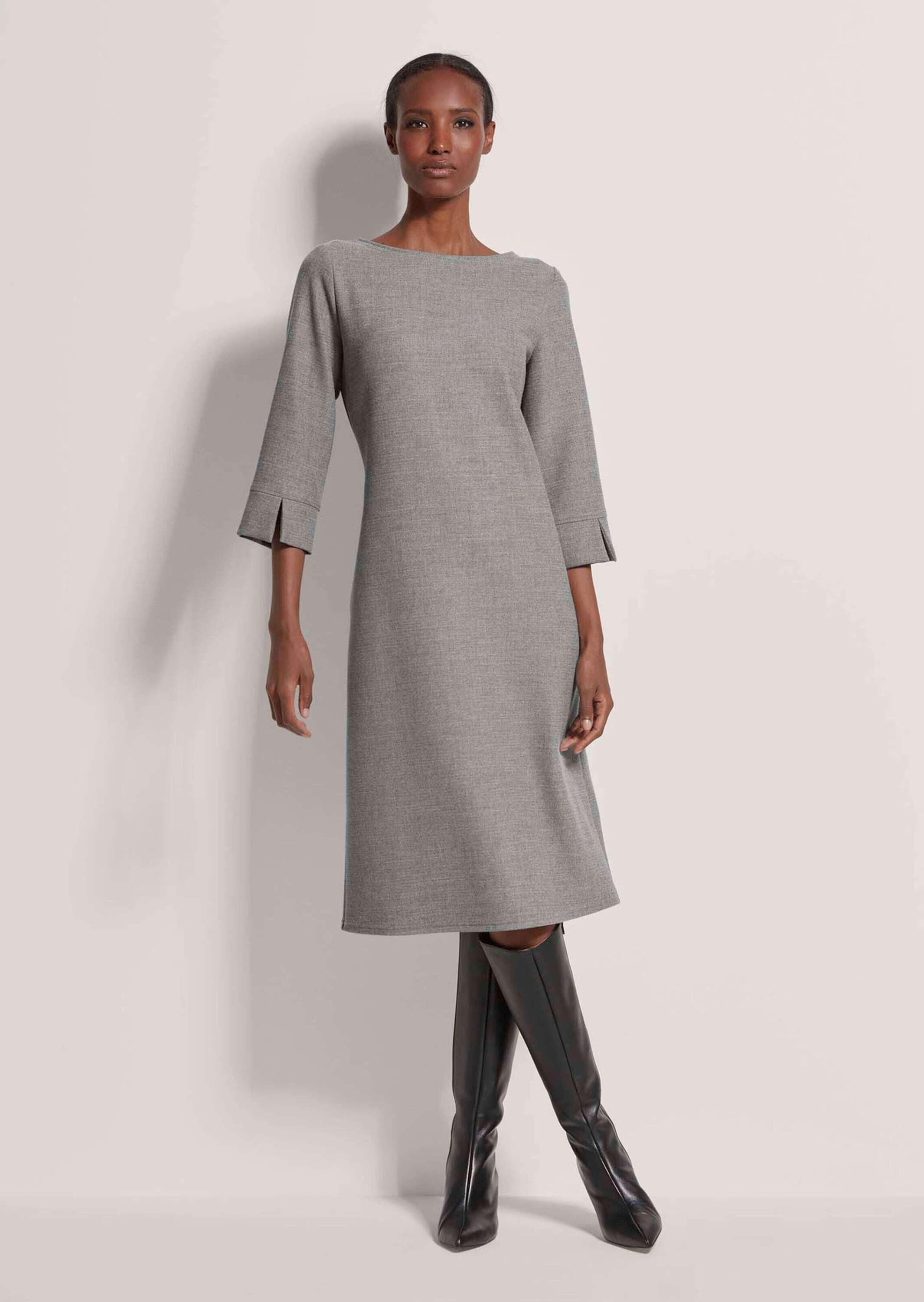 MADELEINE Midikleid Elegantes Viskosekleid mit Rundhalsausschnitt Etuikleid günstig online kaufen