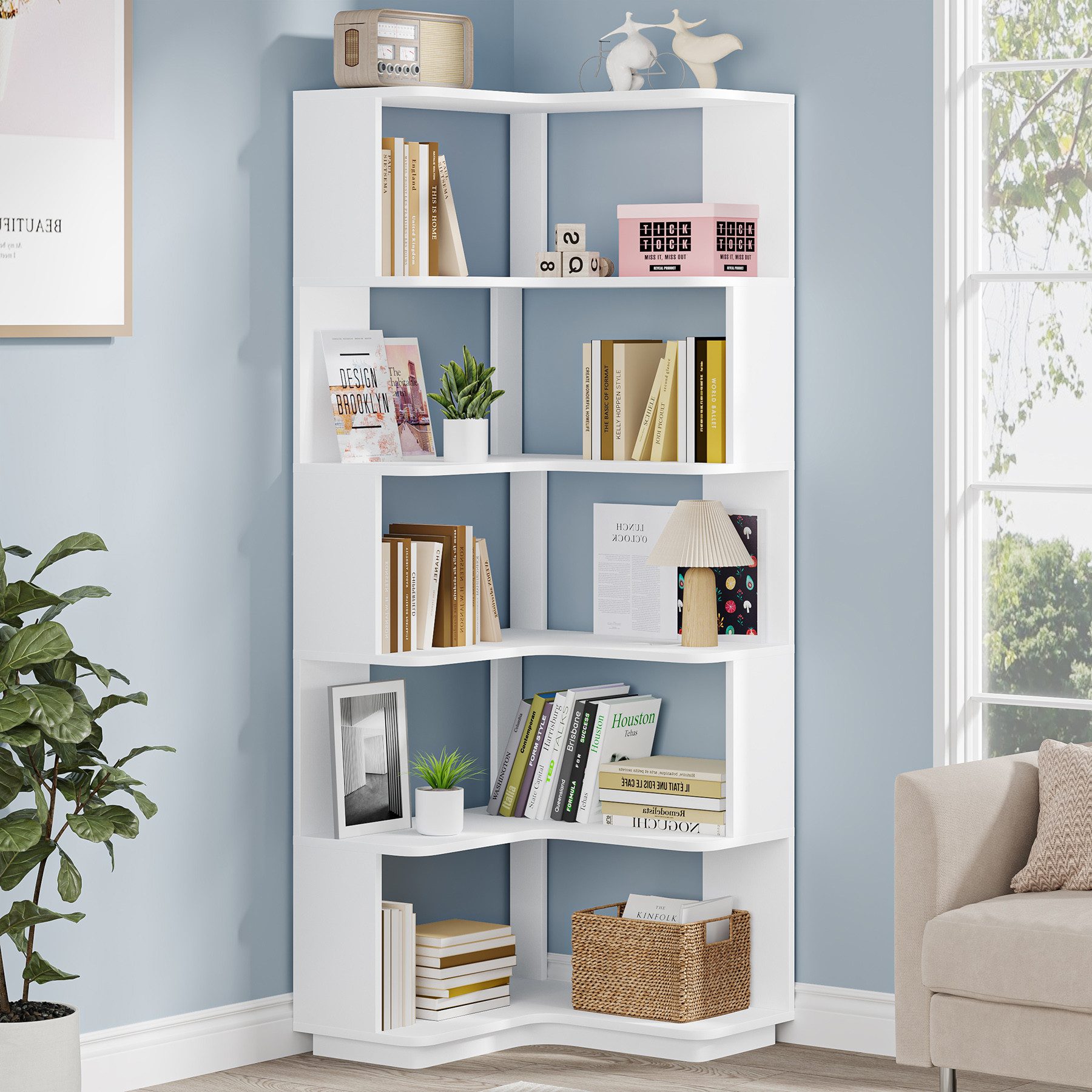 Tribesigns Bücherregal Standregal 6 Etagen, 165cm günstig online kaufen