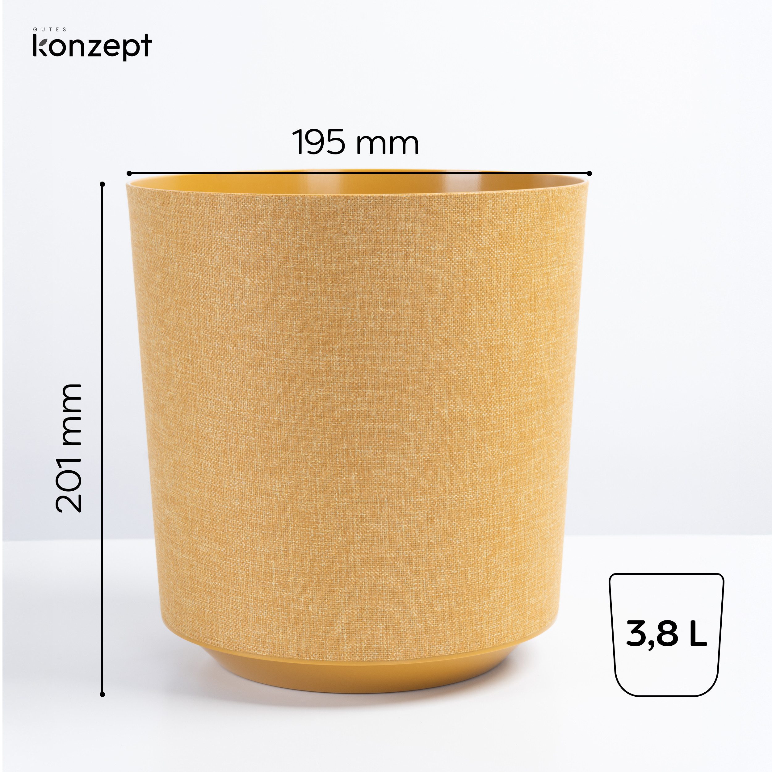 KONZEPT Blumentopf Pflanztopf in Textil-Optik (1 St), Übertöpfe aus Kunstst günstig online kaufen