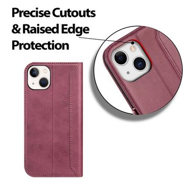 CoolGadget Handyhülle Book Case Elegance Tasche für Apple iPhone 13 6,1 Zoll, Hülle Magnet Klapphülle Flip Case für iPhone 13 Schutzhülle