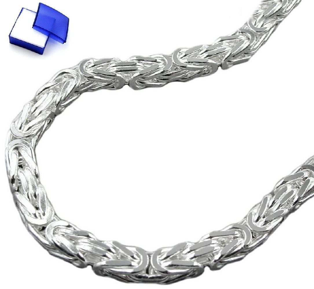 Armband 925 Herren Damen kleiner Silberschmuck Gliederarmband glänzend Silber 19 cm Königskette für unbespielt Schmuckbox, inklusive vierkant und