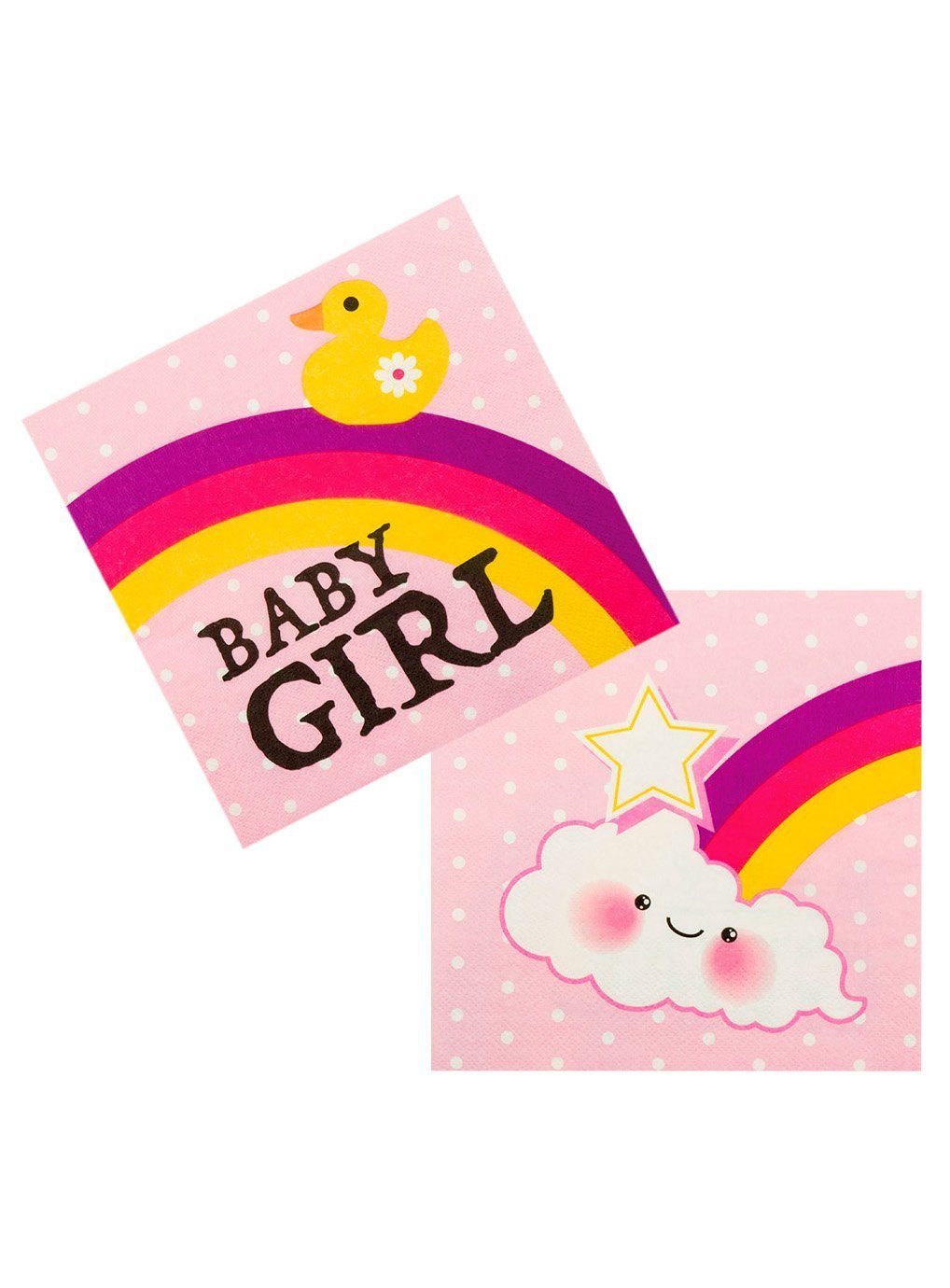 Boland Einweggeschirr-Set 12 Baby Girl Servietten, Papier, Partygeschirr für Geburt, Babygeburtstag oder Pullerparty!