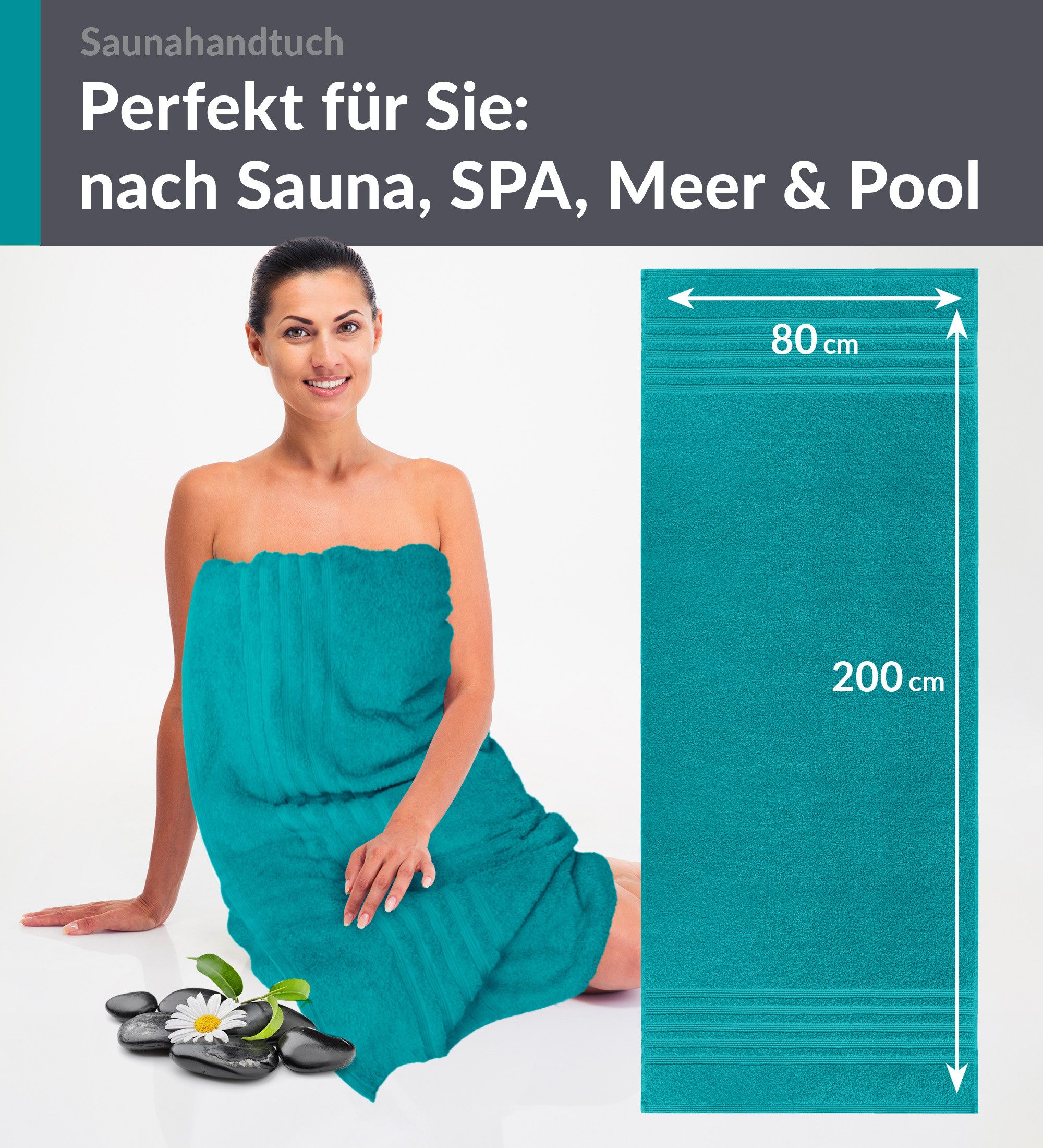 Lashuma Saunatuch XXL Handtuch London, Frottee (1-St), großes Badetuch Damen & Badehandtuch Herren 80x200 - Saunahandtuch