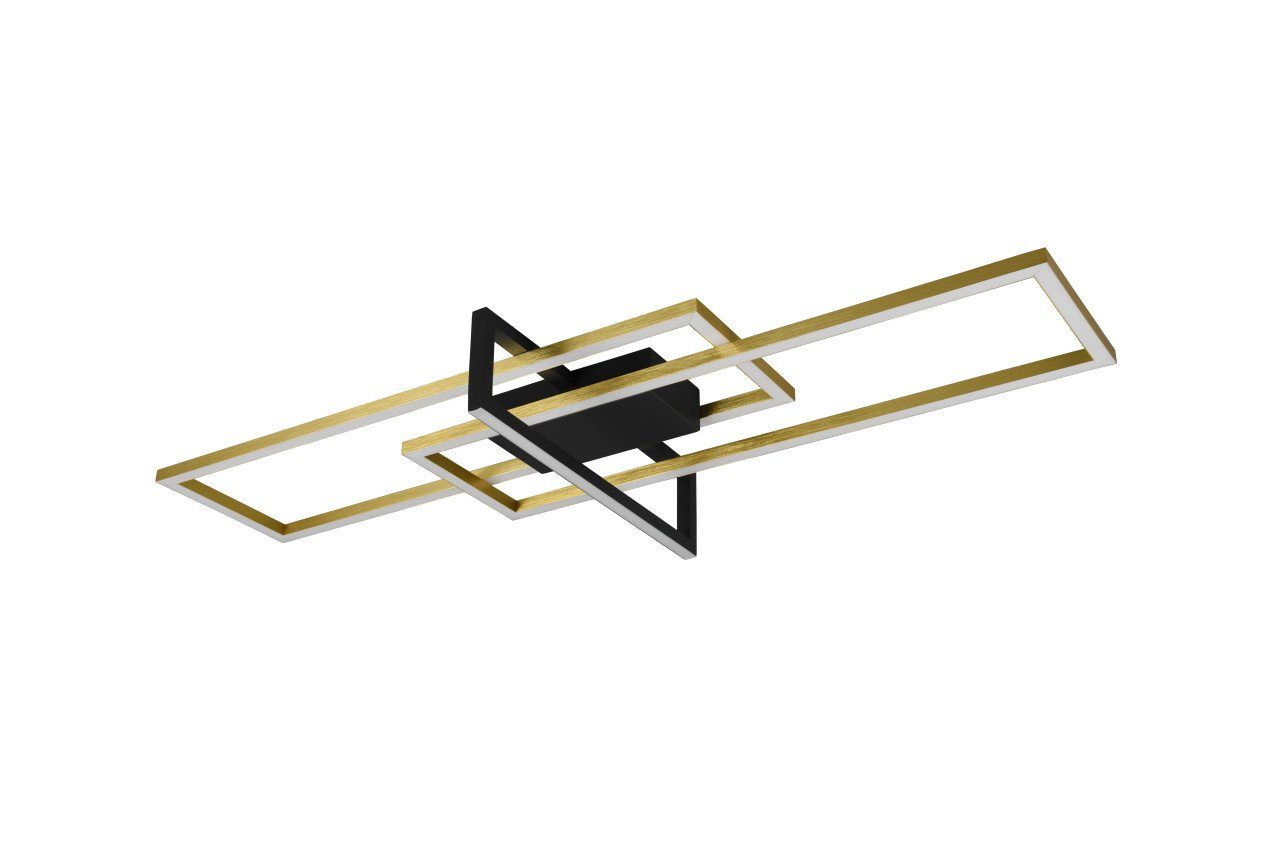 TRIO Leuchten Deckenleuchte Trio LED Deckenleuchte Salinas schwarz, gold, Inkl. Leuchtmittel, Dimmbar ohne Bewegungsmelder