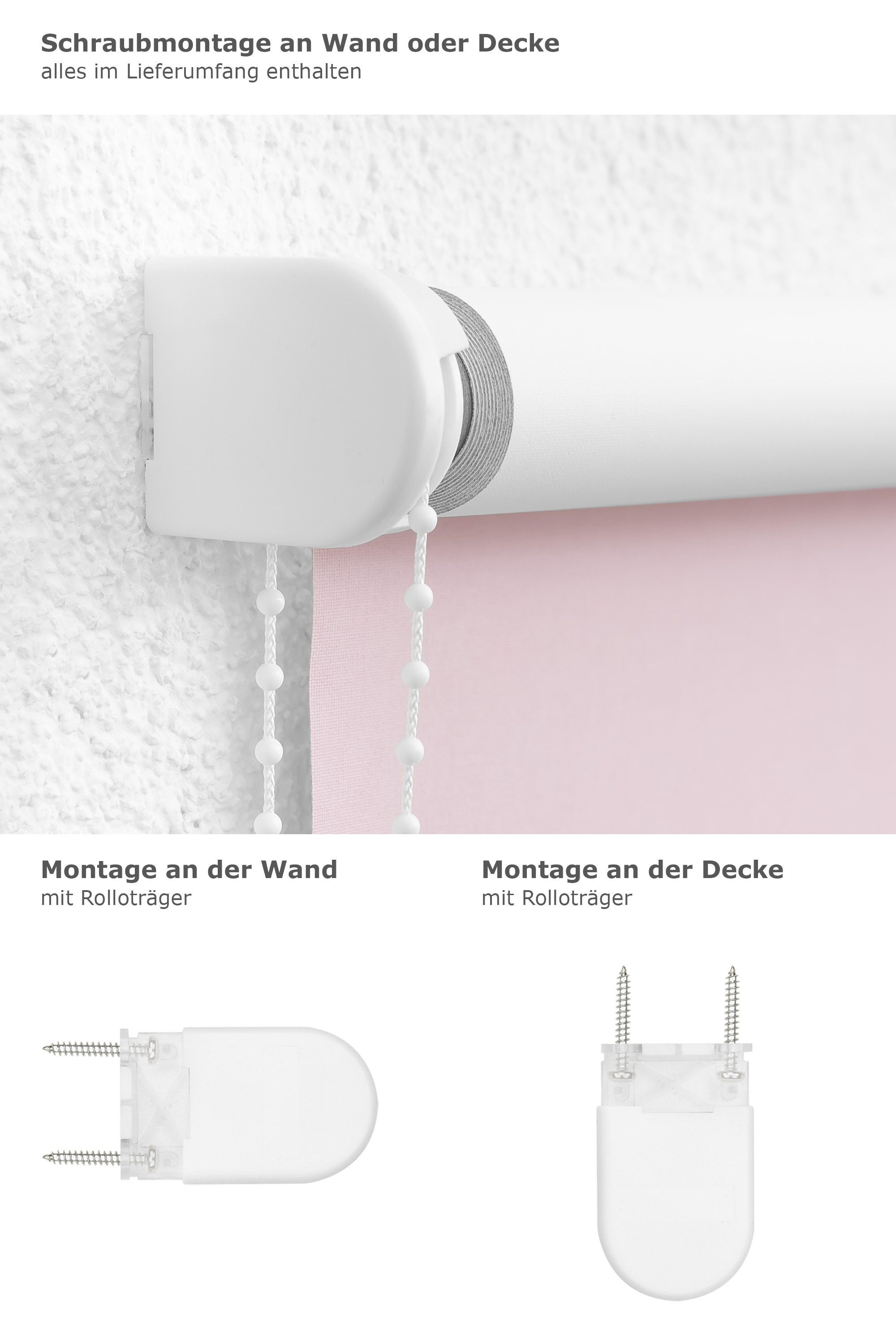 Verdunklungsrollo Qualitätsrollo abdunkelnd Rosa, LYSEL®, abdunkelnd, HxB 190x63cm
