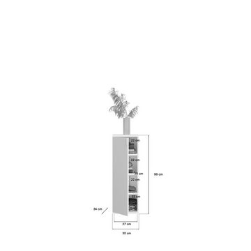 möbelando Kommode Paterson, Moderne Kommode, Korpus aus Spanplatte in Weiß, Front aus MDF in Weiß-Hochglanz mit 3 Holztüren und 10 Ablageböden. Breite 98 cm, Höhe 97 cm, Tiefe 34 cm