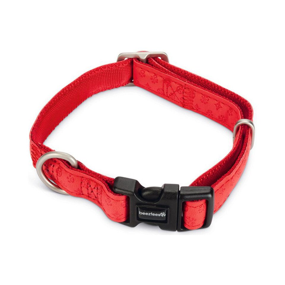 Hunde-Halsband Hundehalsband Mac Leder rot