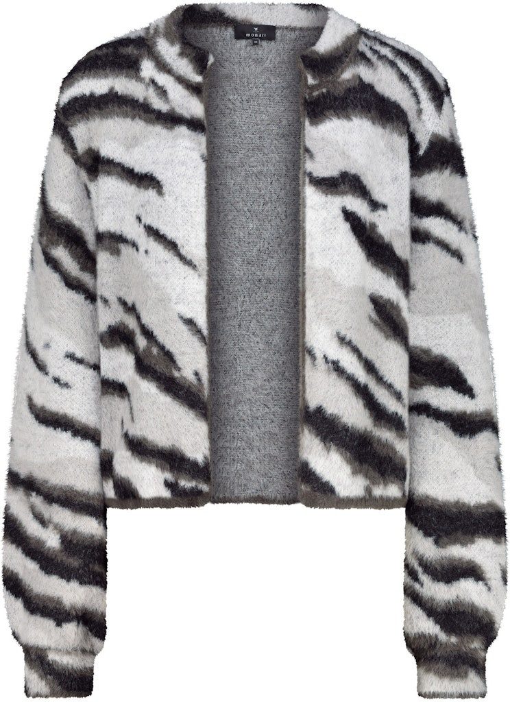 Monari Strickfleecejacke Strickjacke Tigermuster für einen günstig online kaufen
