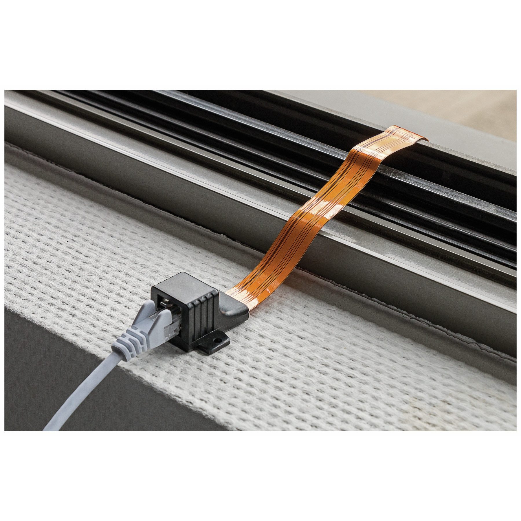 Goobay GOOBAY RJ-45 Fensterdurchführung Ultra Slim, 25 cm LAN-Kabel