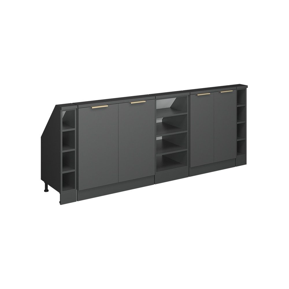 Vicco Kommode Rion, Anthrazit-Gold, 210 cm 5er Set (5 St)