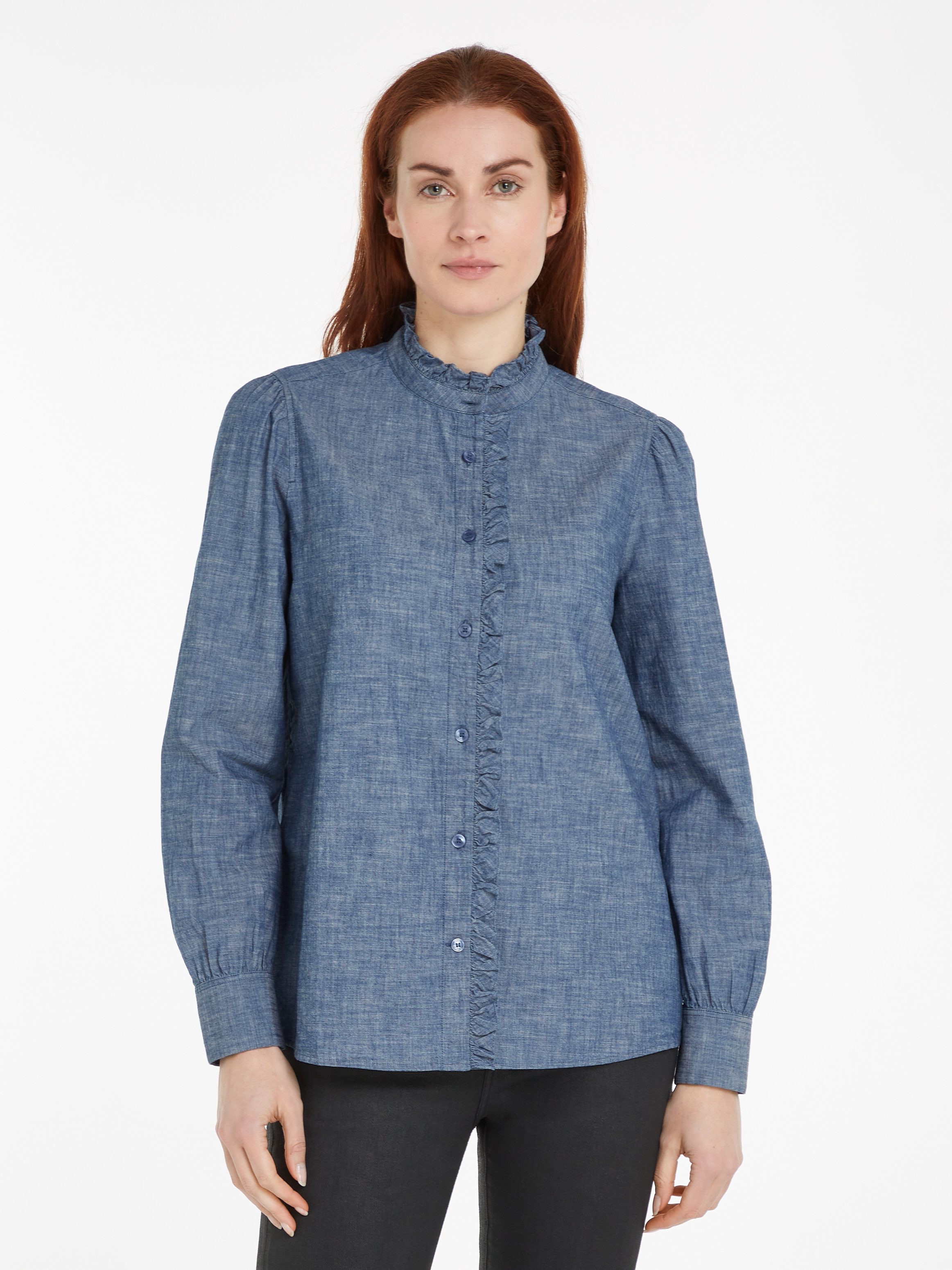 Tommy Hilfiger Shirtbluse CHAMBRAY RUFFLE RELAXED günstig online kaufen