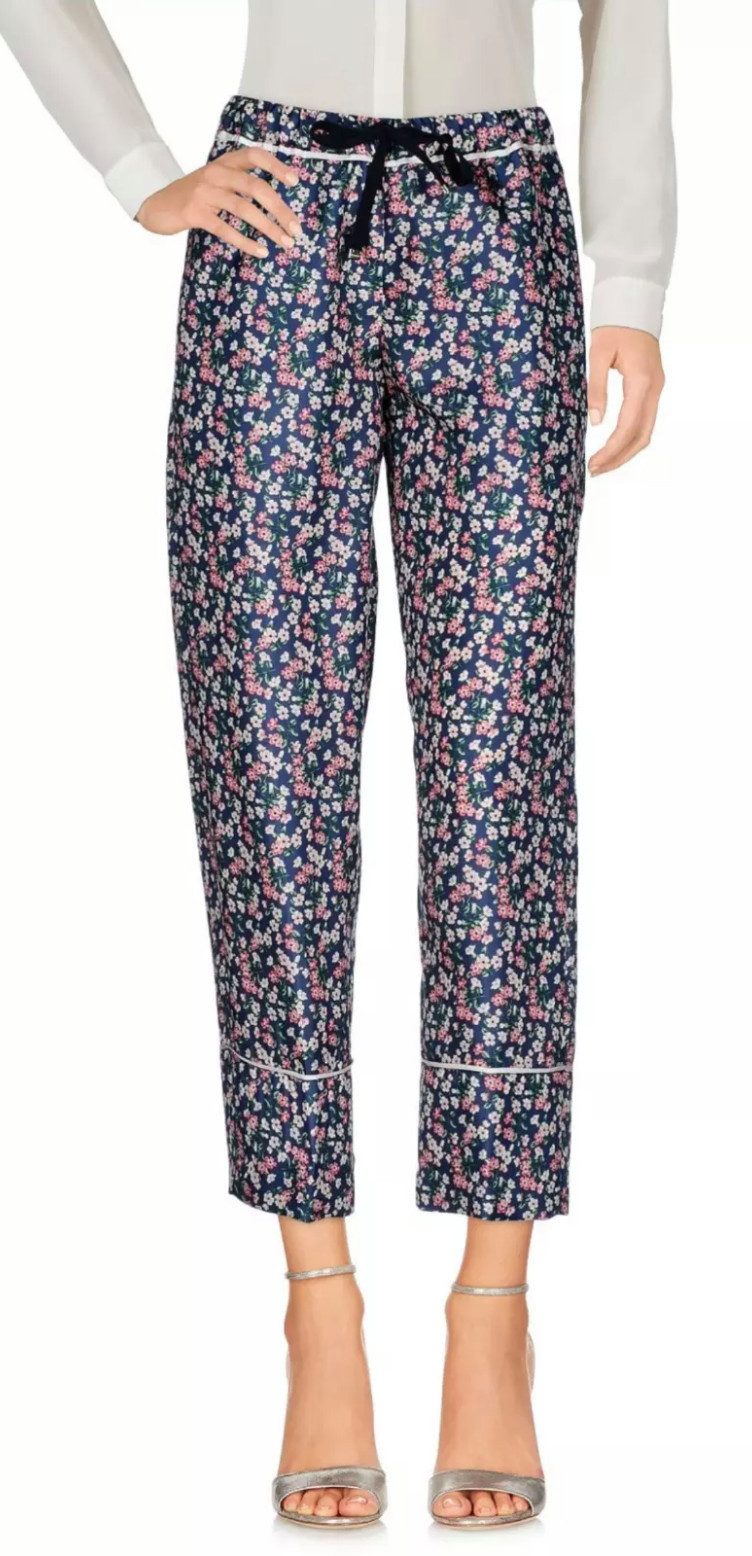 MONCLER Loungehose Seidenhose Floral Seide mit Blumendruck Elastischer Bund für hohen Tragekomfort