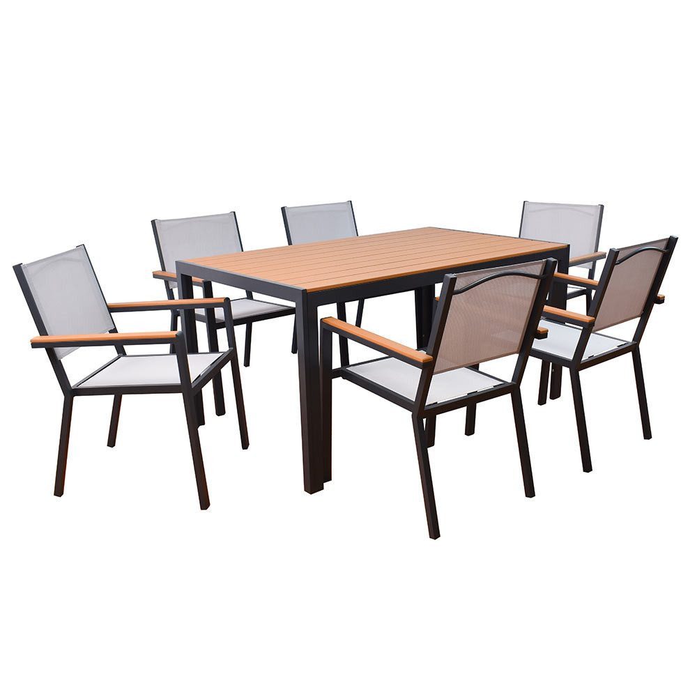 HOME DELUXE Gartentisch CANTOS SEDIA 150 x 90 cm (7-St) günstig online kaufen