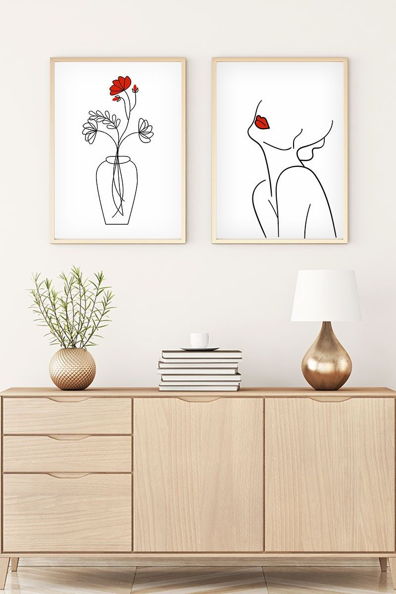 Leinwandbild Painting: 100% MDF (Thickness: 3 mm), 50 x 70 cm (2 Pieces) E1431
