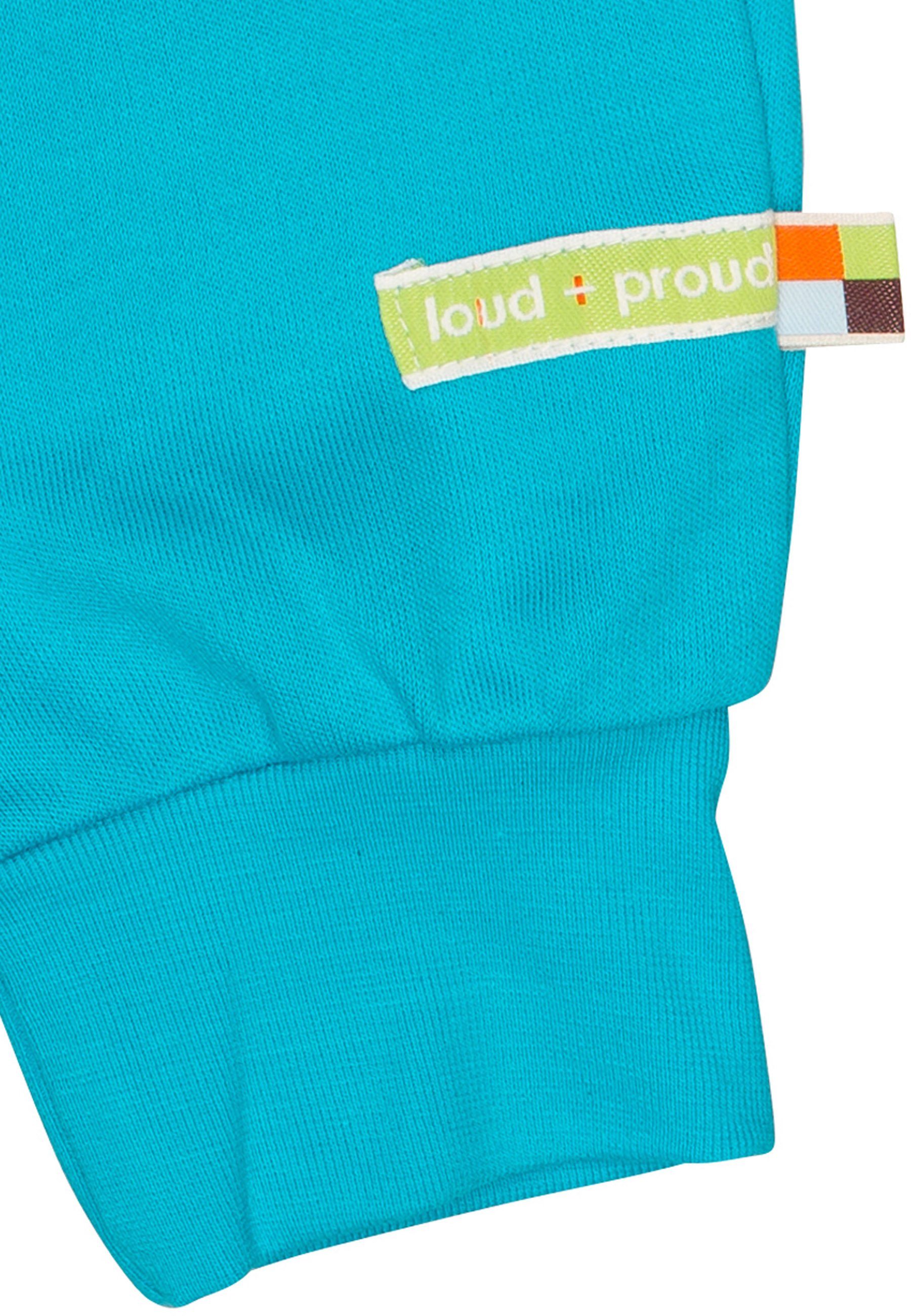 loud + proud Sweathose Umschlagbund GOTS Aqua mit zertifizierte Bio-Baumwolle