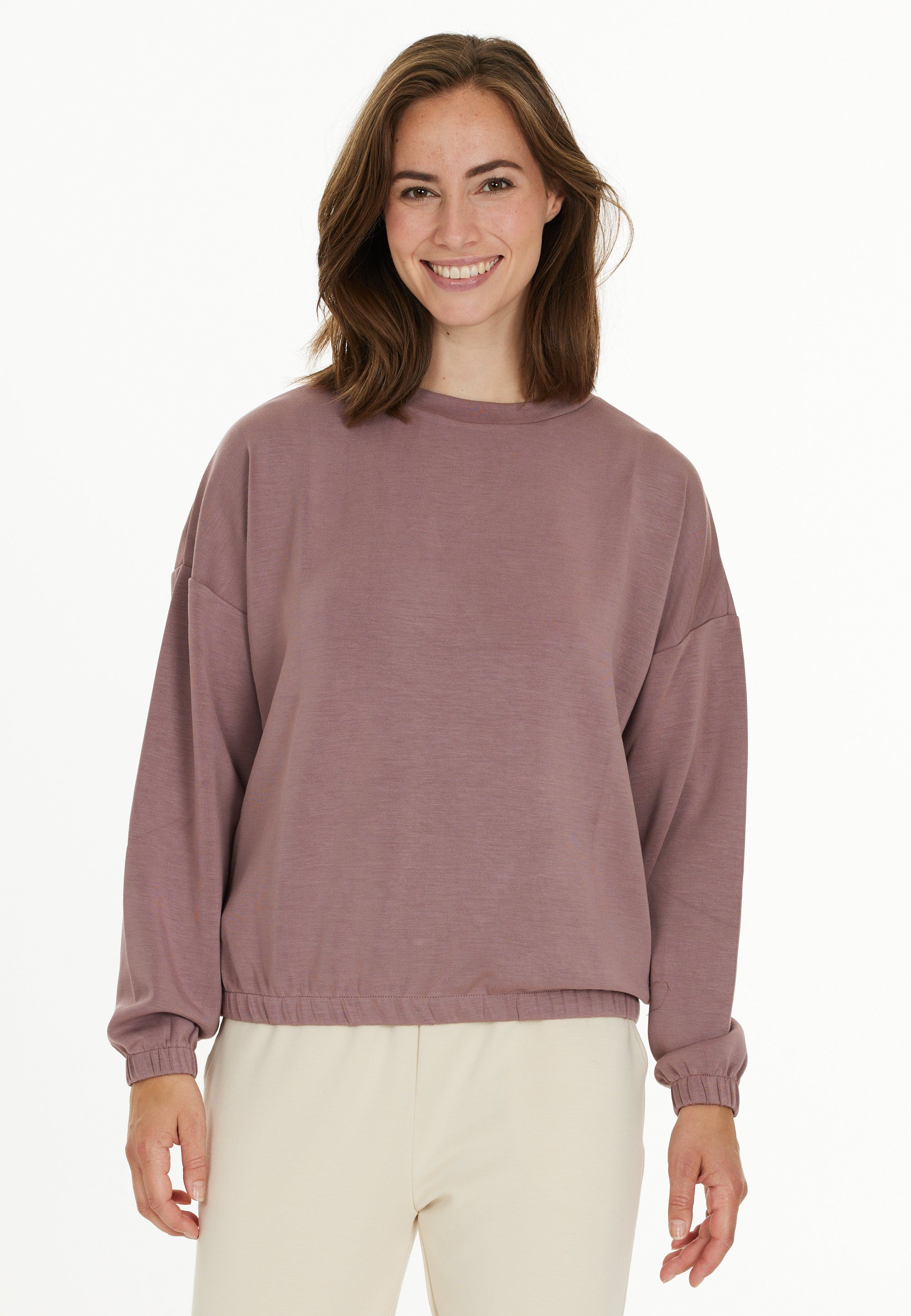 ENDURANCE Sweatshirt Timmia in elastischem und Saum schlichtem Mit Design, elastischen Ärmelbündchen
