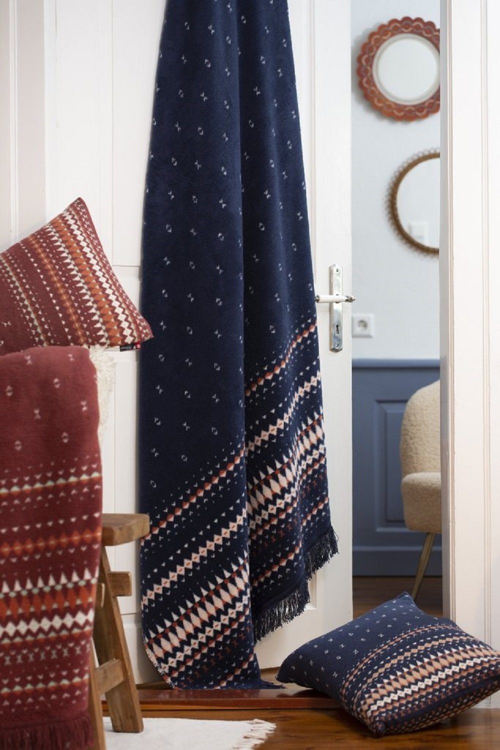 DAVID FUSSENEGGER Kissenhülle Nova 'Norweger Bordüre' günstig online kaufen