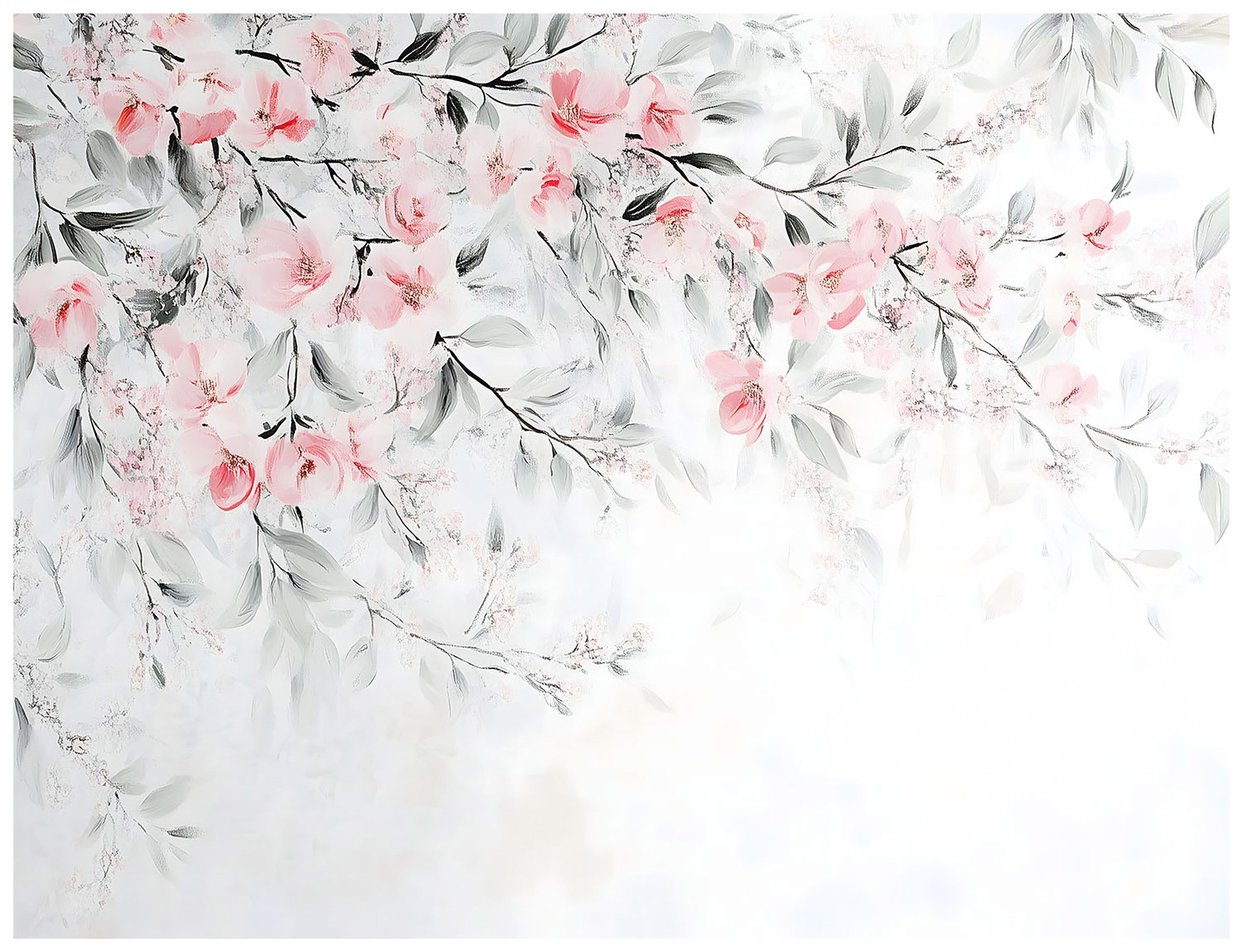 Wallarena Fototapete Blumen Blätter Zweige Vlies Tapete Wohnzimmer Schlafzi günstig online kaufen