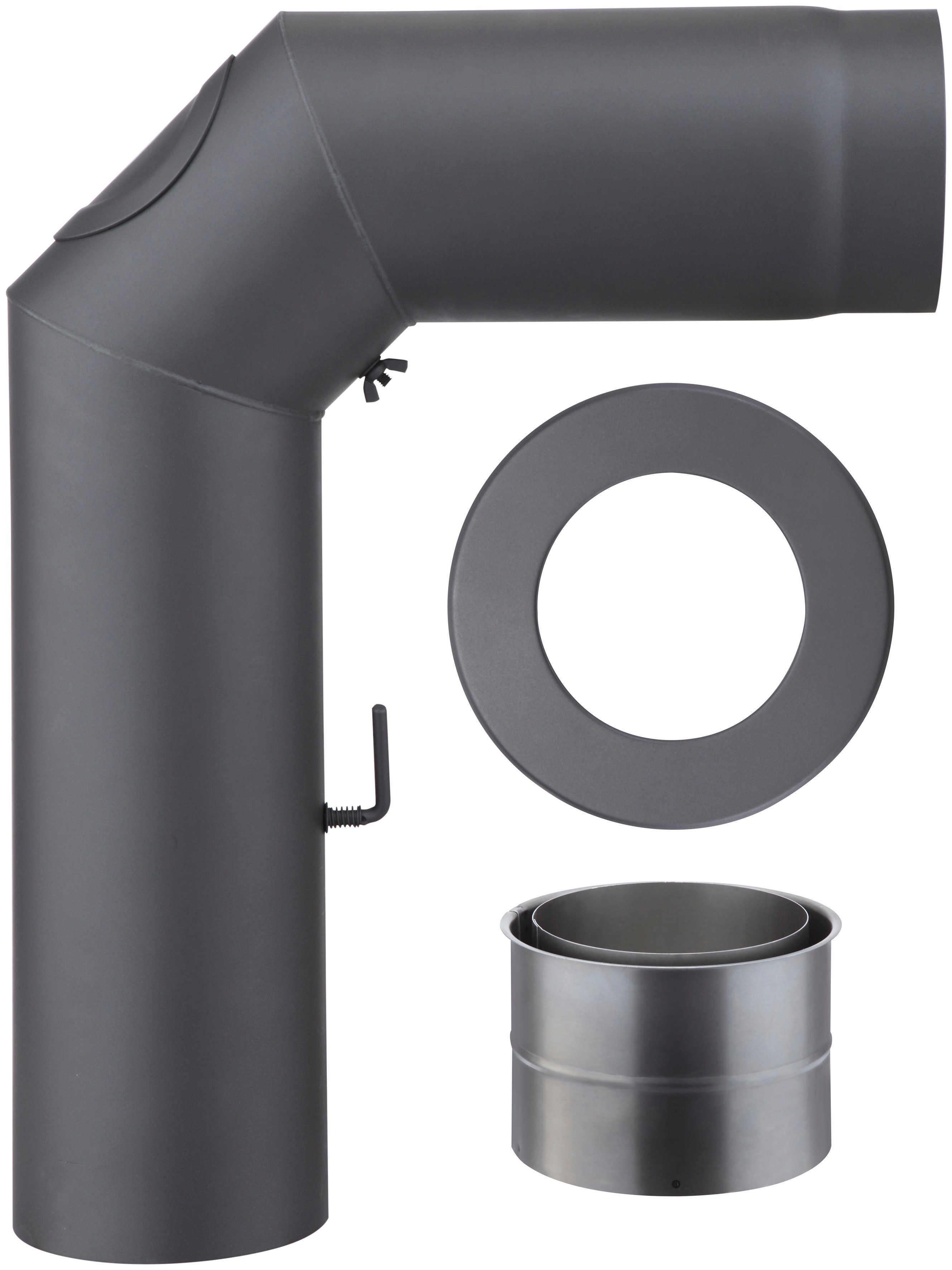 Color Emajl Ofenrohr Heathus Rauchrohr-Set GR, (Set, 3-tlg), Bogen, 150 mm, günstig online kaufen