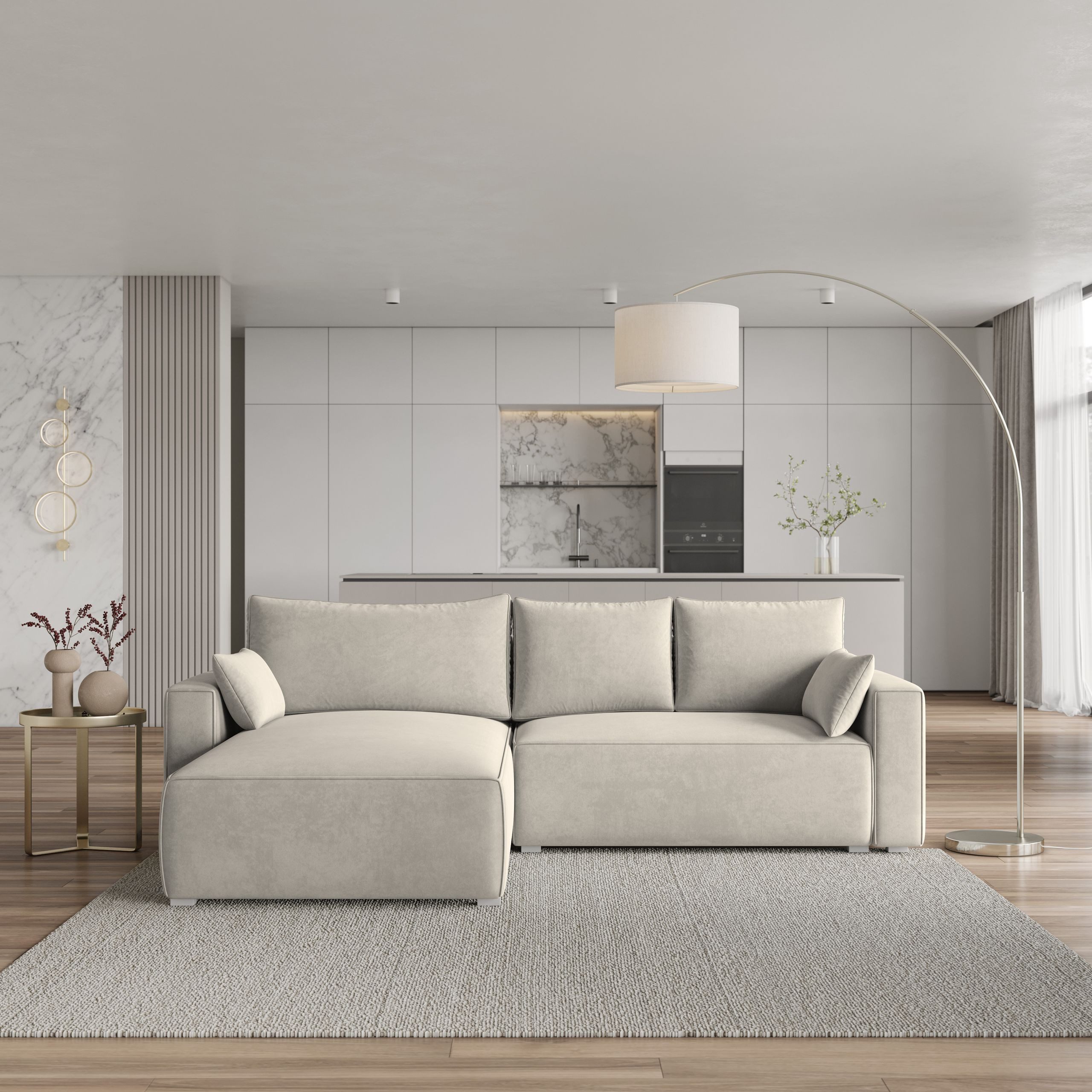 Masseno Ecksofa FORIL mit Schlaffunktion L-Form, Sofa mit Bettkasten günstig online kaufen