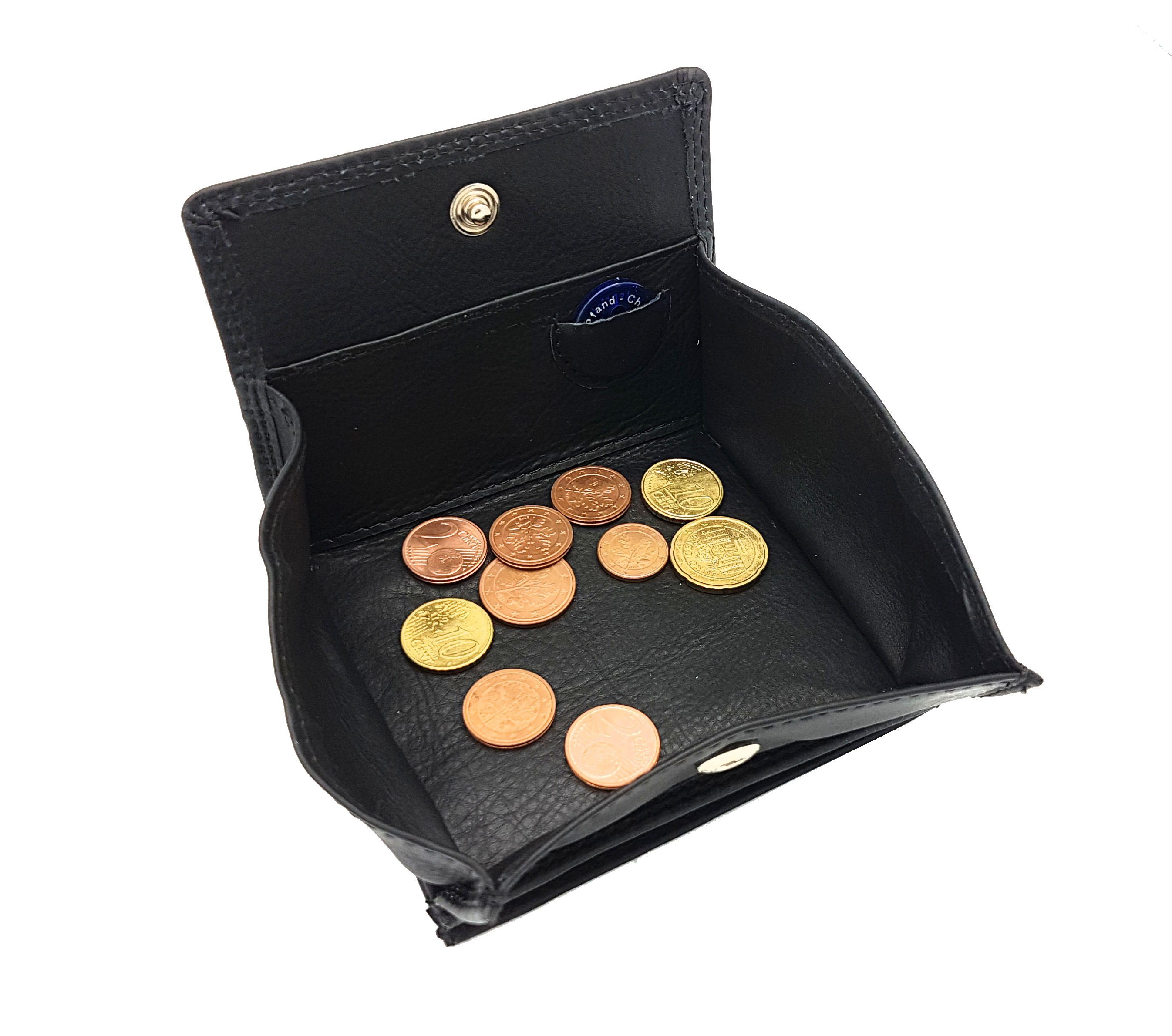 JOCKEY CLUB Geldbörse echt Leder Portemonnaie Wiener Schachtel mit RFID Schutz, extra großes Münzfach, Farbe schwarz | Geldbörsen