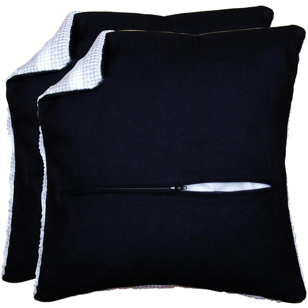 Vervaco Kreativset Kissenrücken mit Reißverschluss - Farbe Schwarz - 2er Set, (Set, Vervaco embroidery Kit), Made in Europe