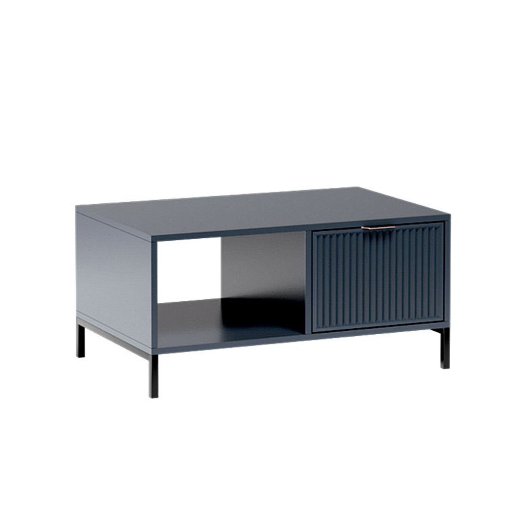 Lamellen, Compleo VIVAS, Schublade Couchtisch Blau mit dekorative Modern Wohnzimmertisch