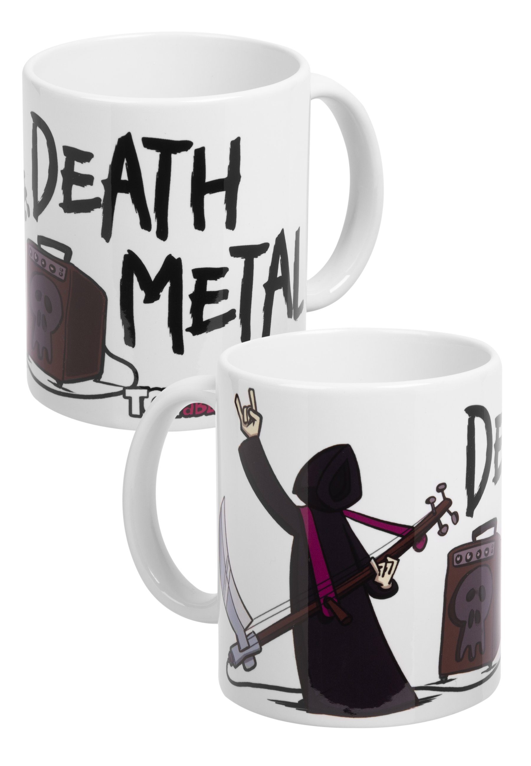 United Labels® Tasse Tot aber lustig Tasse Death Metal Michael Holtschulte Keramik 320 ml, Keramik