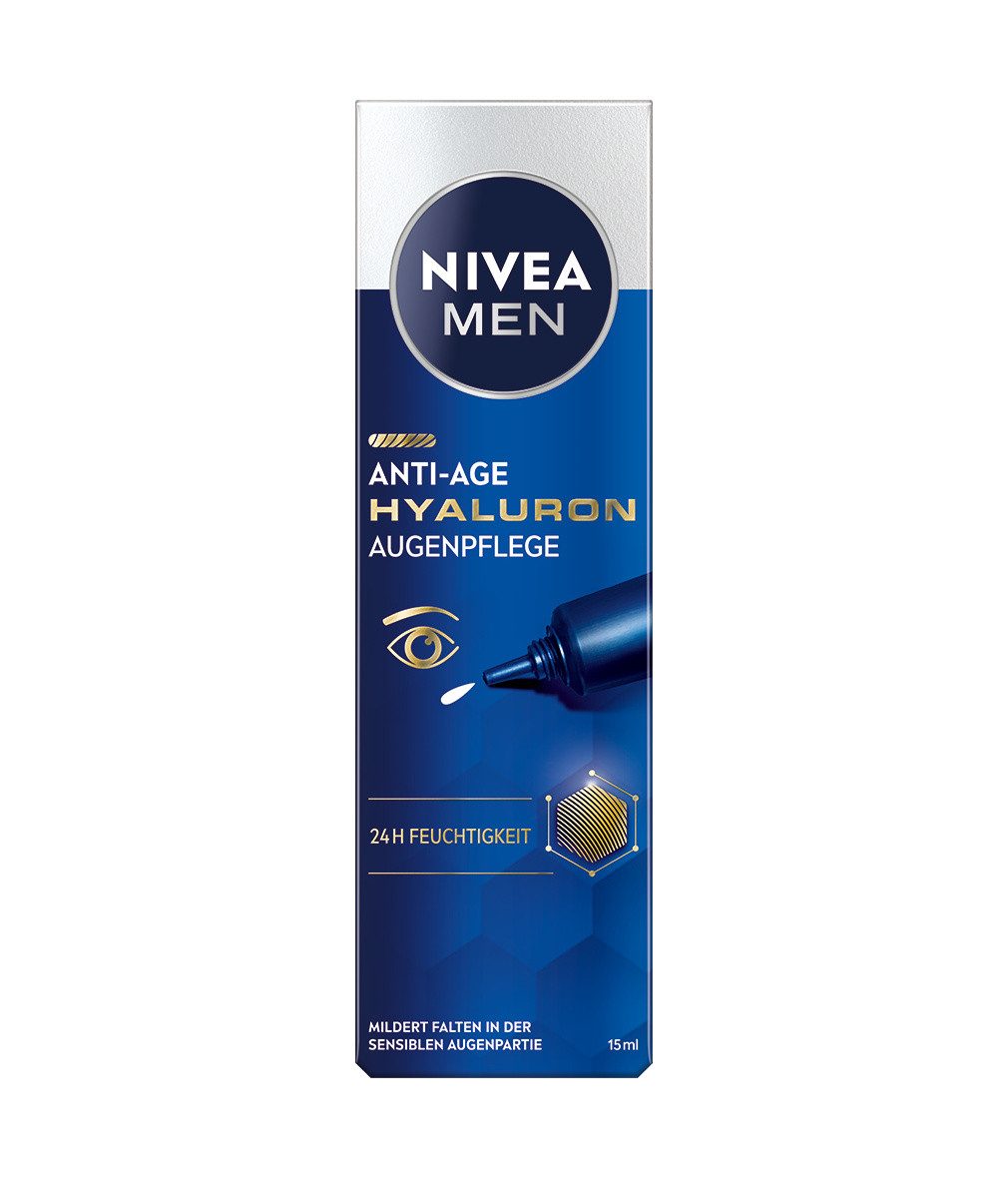 Nivea Men Anti-Aging-Augencreme Anti-Age Hyaluron 24h Feuchtigkeit, 1-tlg., 15 ml