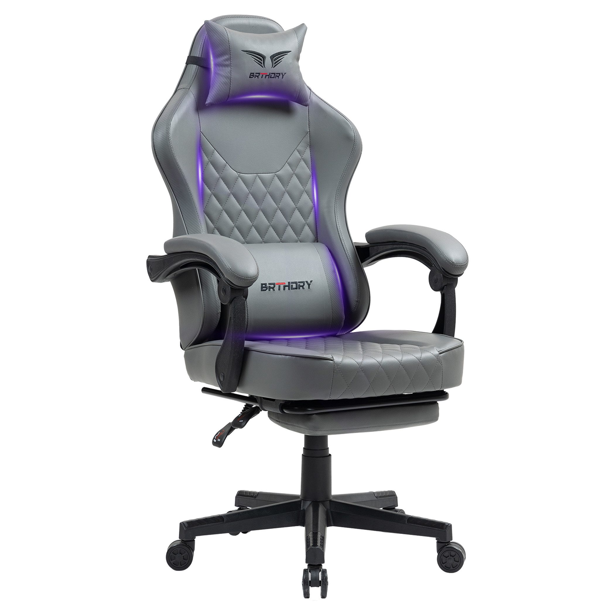 BRTHORY Gaming-Stuhl Ergonomischer Gaming Sessel, Schreibtischstuhl – Racing-Design (1 St), mit Fußstütze und Linkage-Armlehnen