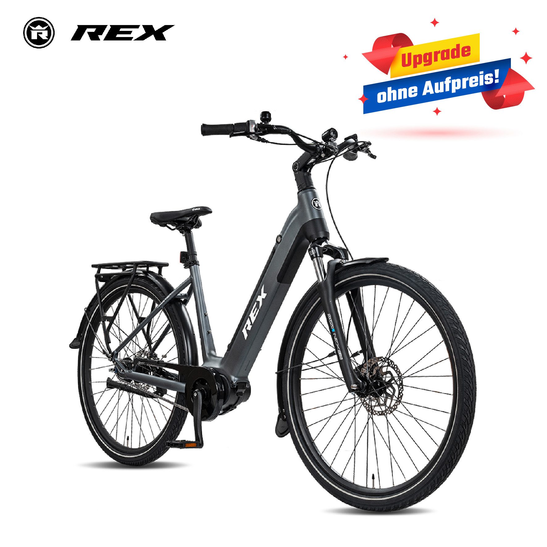 REX E-Bike Cityrad REX Commuter+ 28 Zoll, 70 Nm Mittelmotor, Shimano Nexus 7-Gang, 7 Gang Nexus 7 Gang Schaltwerk, Mittelmotor, 468 Wh, EBike max.120km, hydraulische Scheibenbremsen, für Damen&Herren