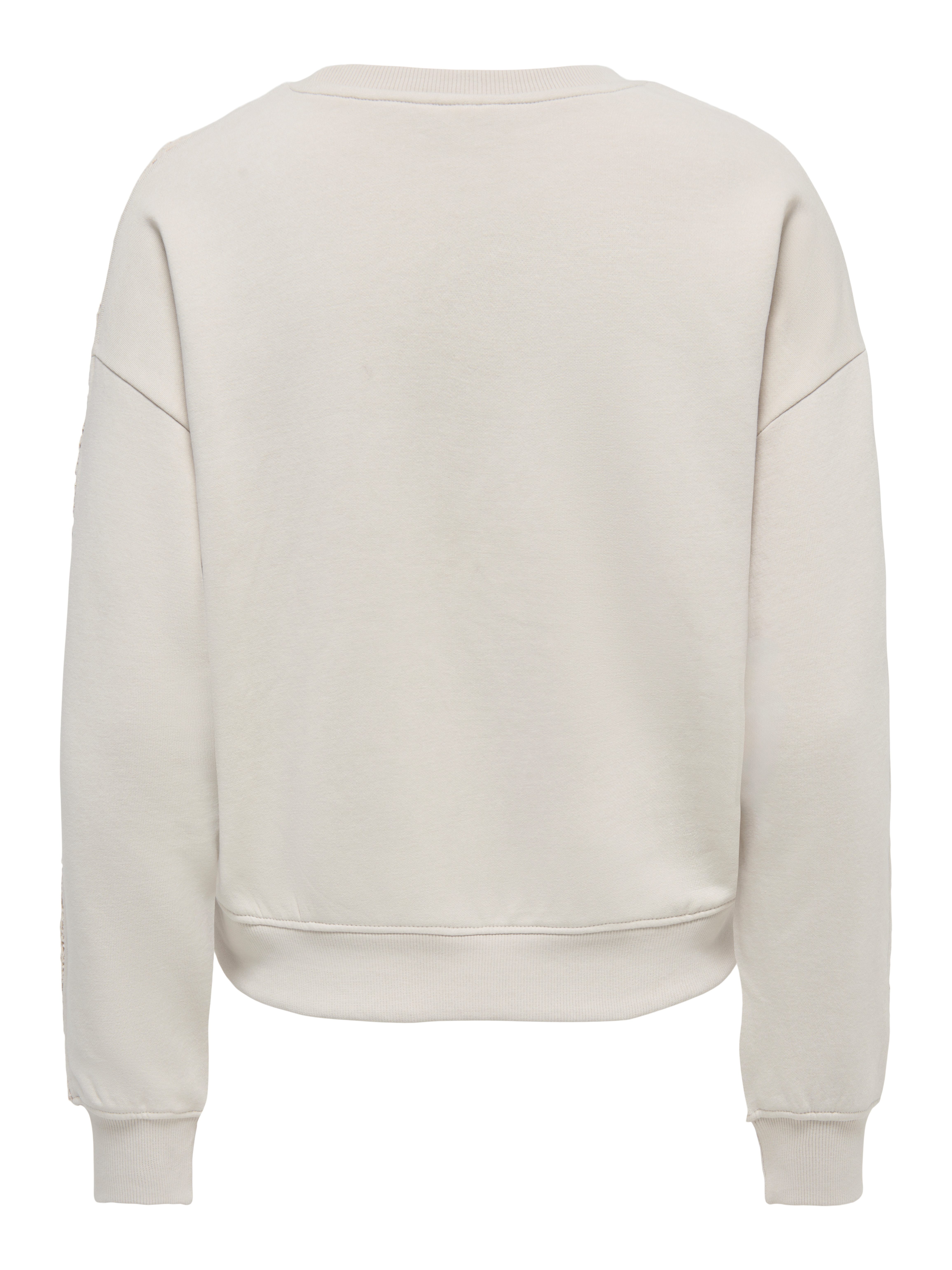 ONLY Sweatshirt ONLSTILLA L/S O-NECK LACE DETAIL CS SWT Baumwollmischung, regular fit