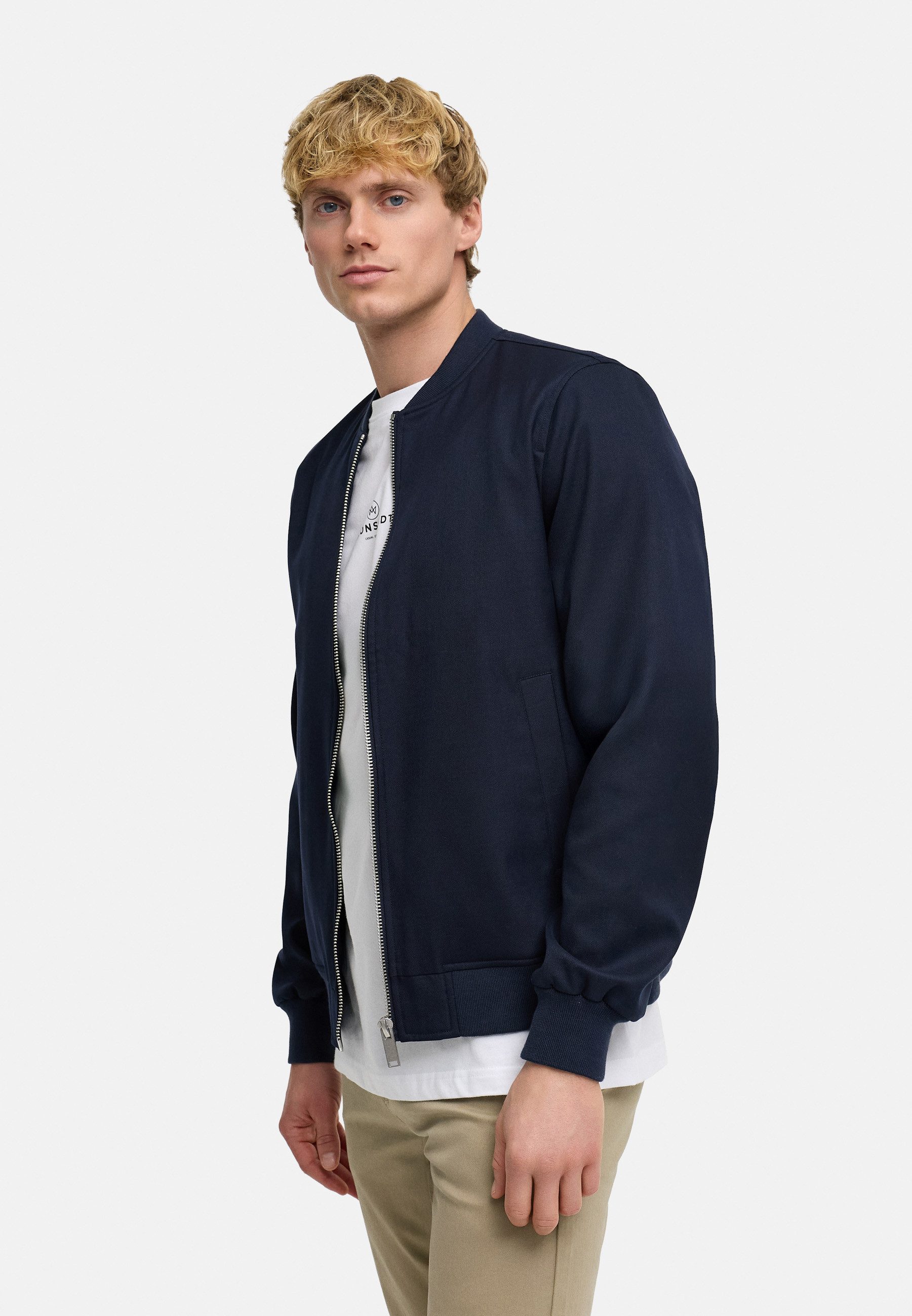 Kronstadt Bomberjacke Herren Hendrik bomber jacket Übergangsjacke mit Reißverschluss und Rippbündchen