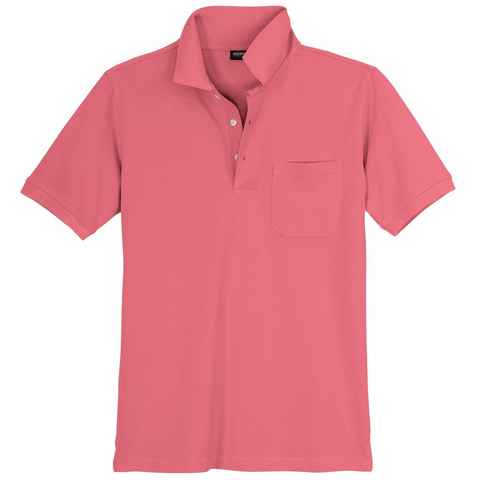 redfield Poloshirt Übergrößen Poloshirt Basic Brusttasche pink Redfield