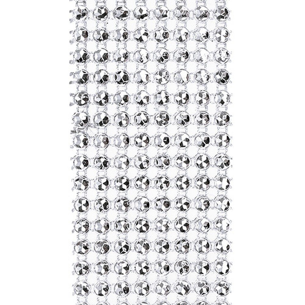 Mabella Decorbänder GmbH Dekoband Dekoband Silber Strasseffekt 40mm 2m Hochzeit Weihnachten DIY