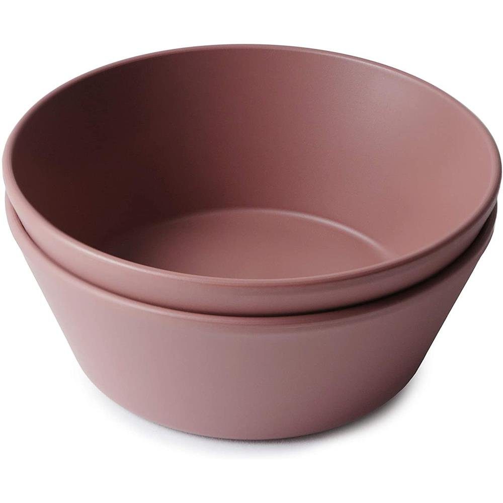 Mushie Müslischale Schale 2er Set, Rund Woodchuck Rotbraun 400ml Kunststoff BPA-frei Schüssel