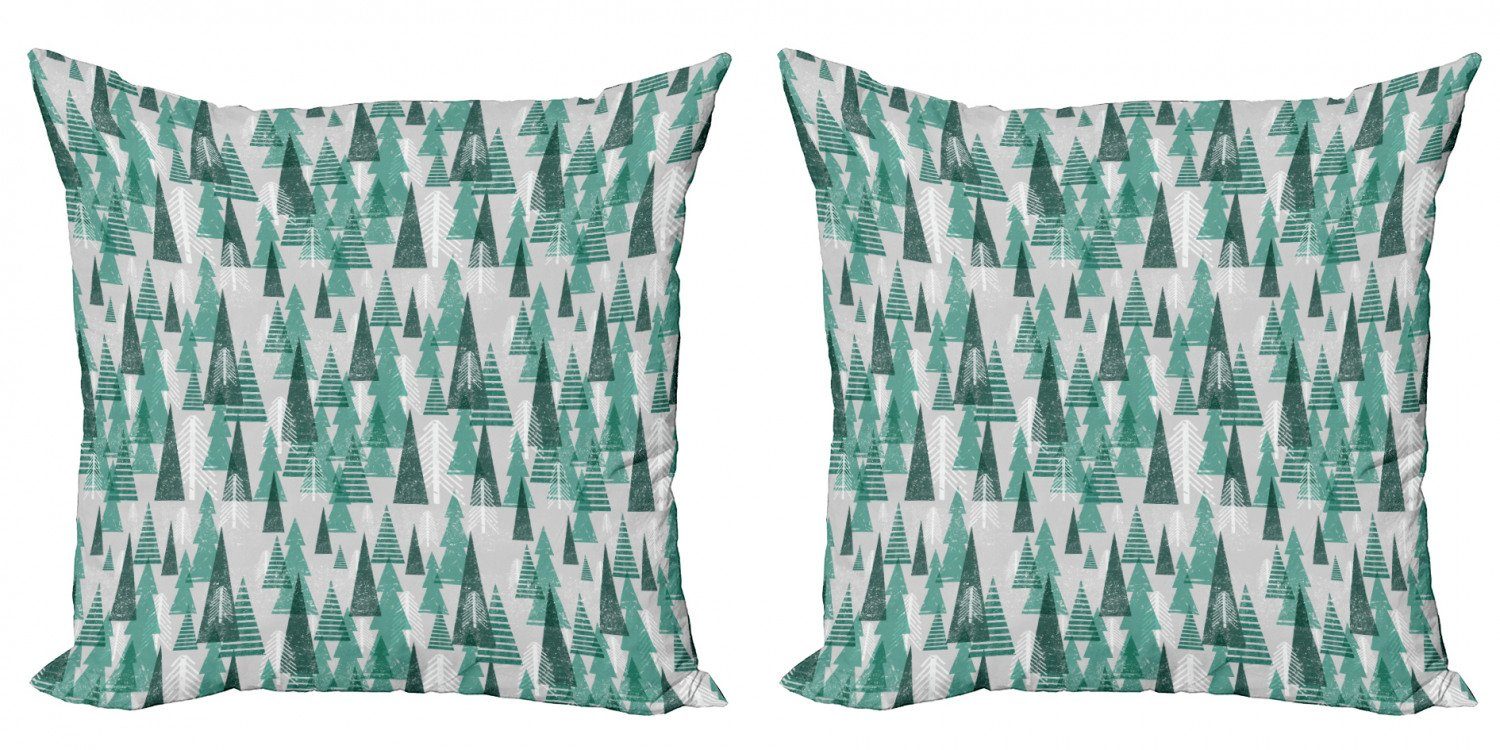 Kissenbezüge Modern Accent Wald Winter-Bäume Abakuhaus Doppelseitiger Stück), Digitaldruck, (2 Geometrischer