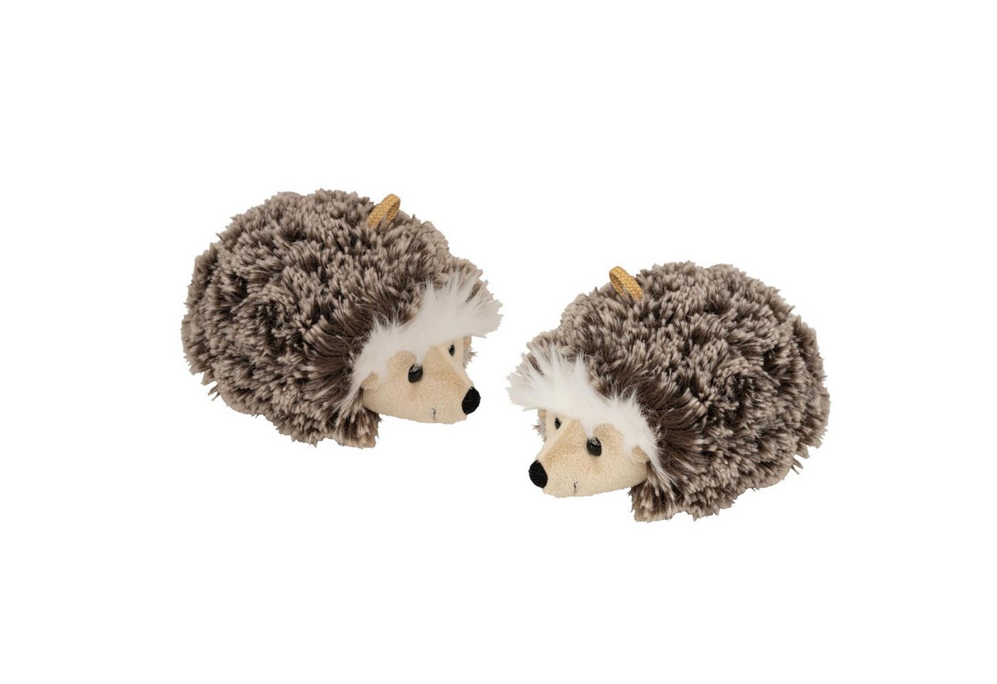 Geschenkestadl Plüschanhänger Zwei süße Plüschigel zum Hängen – Kuscheltier Igel – 17 cm – 2er Set (Spar-Set, 2-St., Plüschtier), mit Knopfaugen