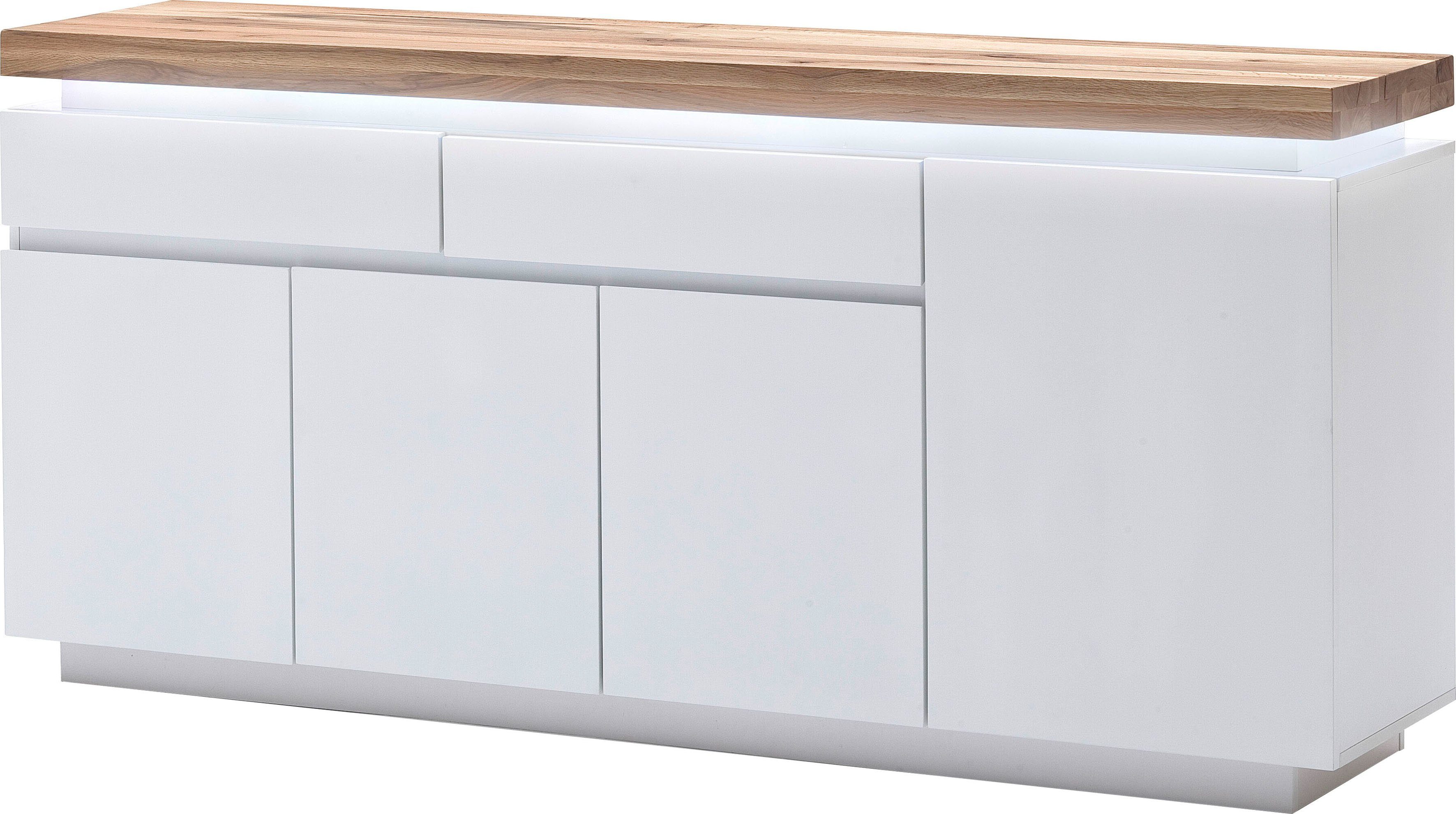 MCA furniture Sideboard Romina, mit LED Beleuchtung weiß dimmbar, inkl. Fernbedienung